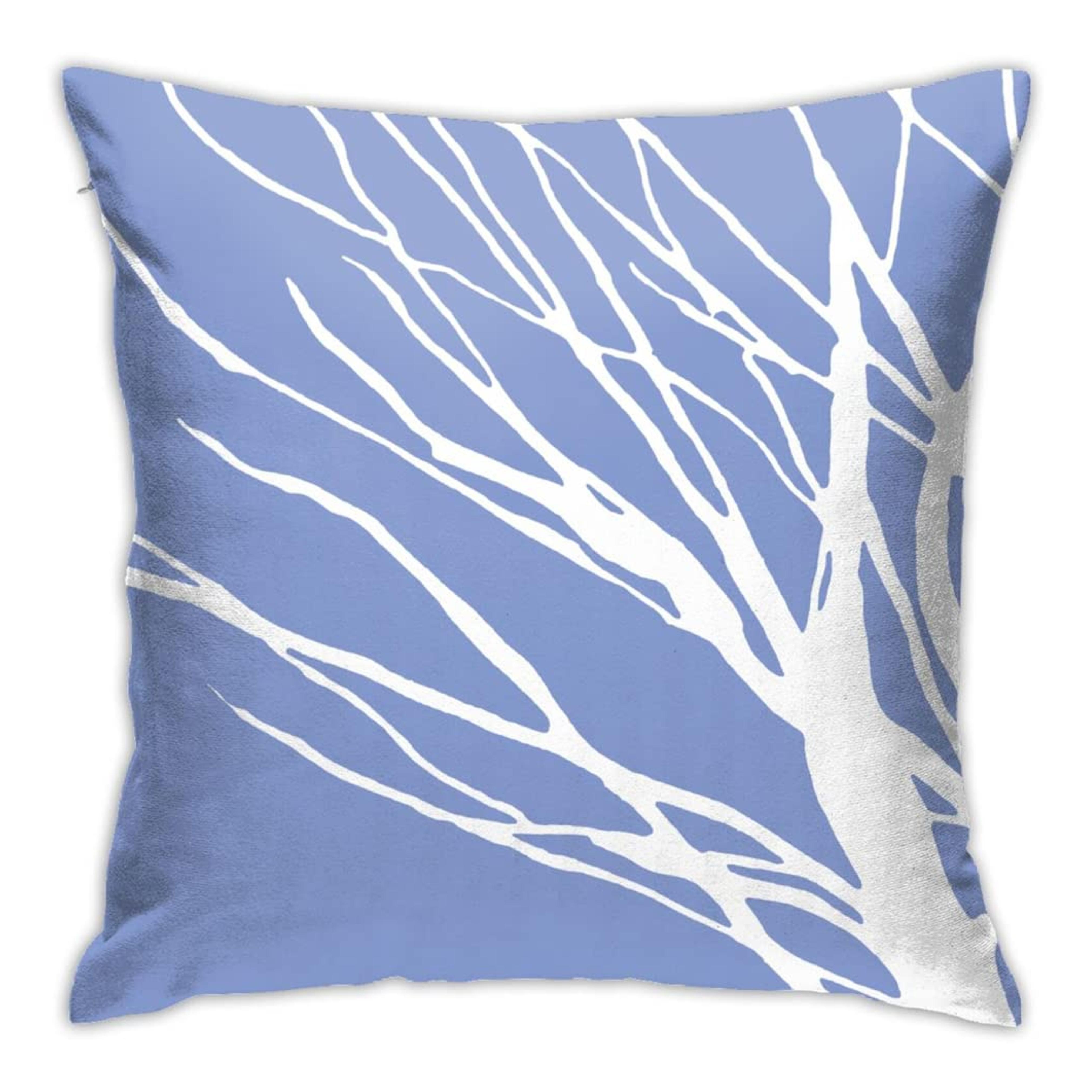 Amazon.com: Tree Silhouette Periwinkle Blues Throw Pillow Covers Cotton Linen Cushion Cover Cases Pillowcases Sofa Home Decor Gift 18 x 18 in : Home & Kitchen