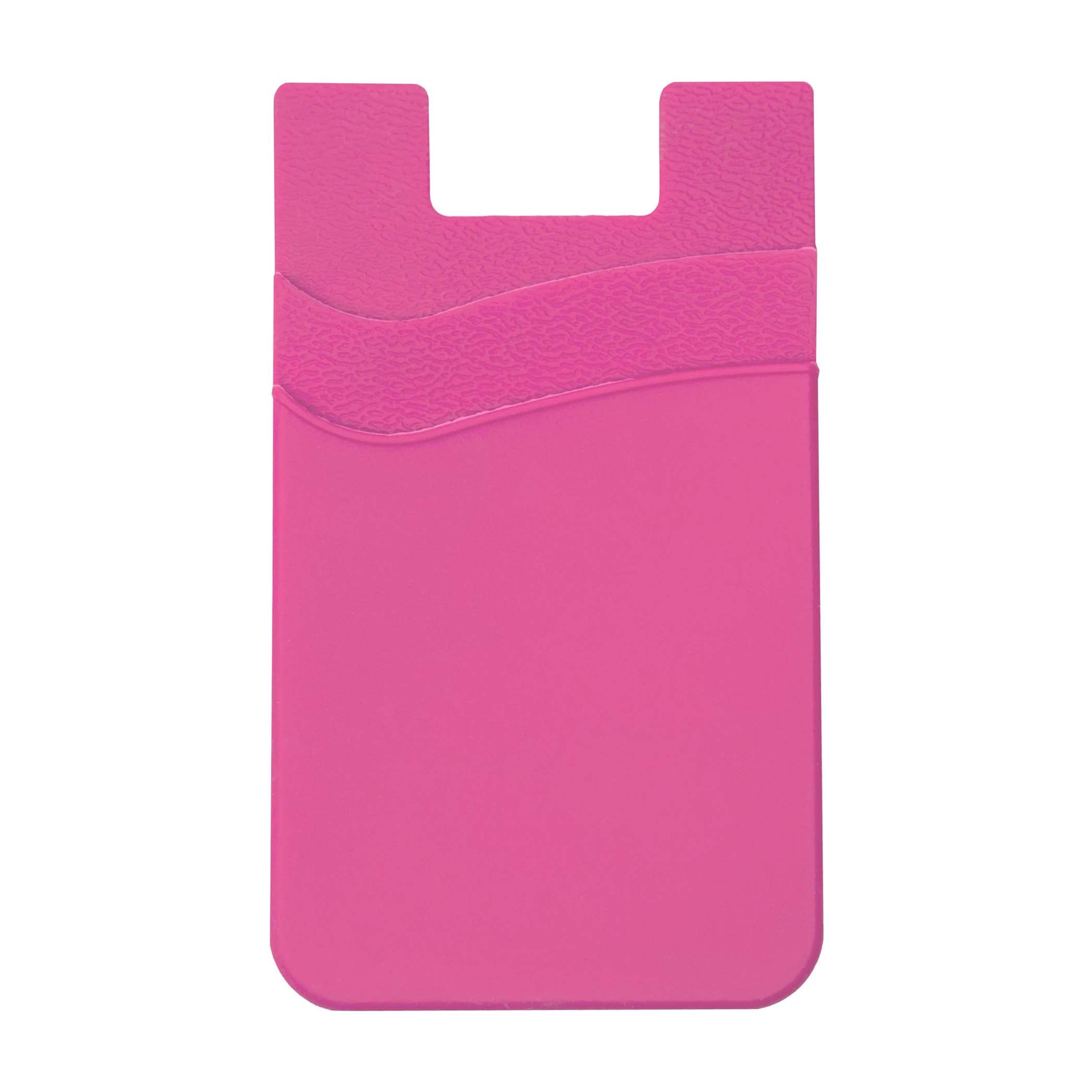 Silicone Phone Card Holder Double Slot Pocket, Stick On Wallet, Adhesive Credit Card Pouch, Compatible with iPhone & Samsung Galaxy - Light Pink