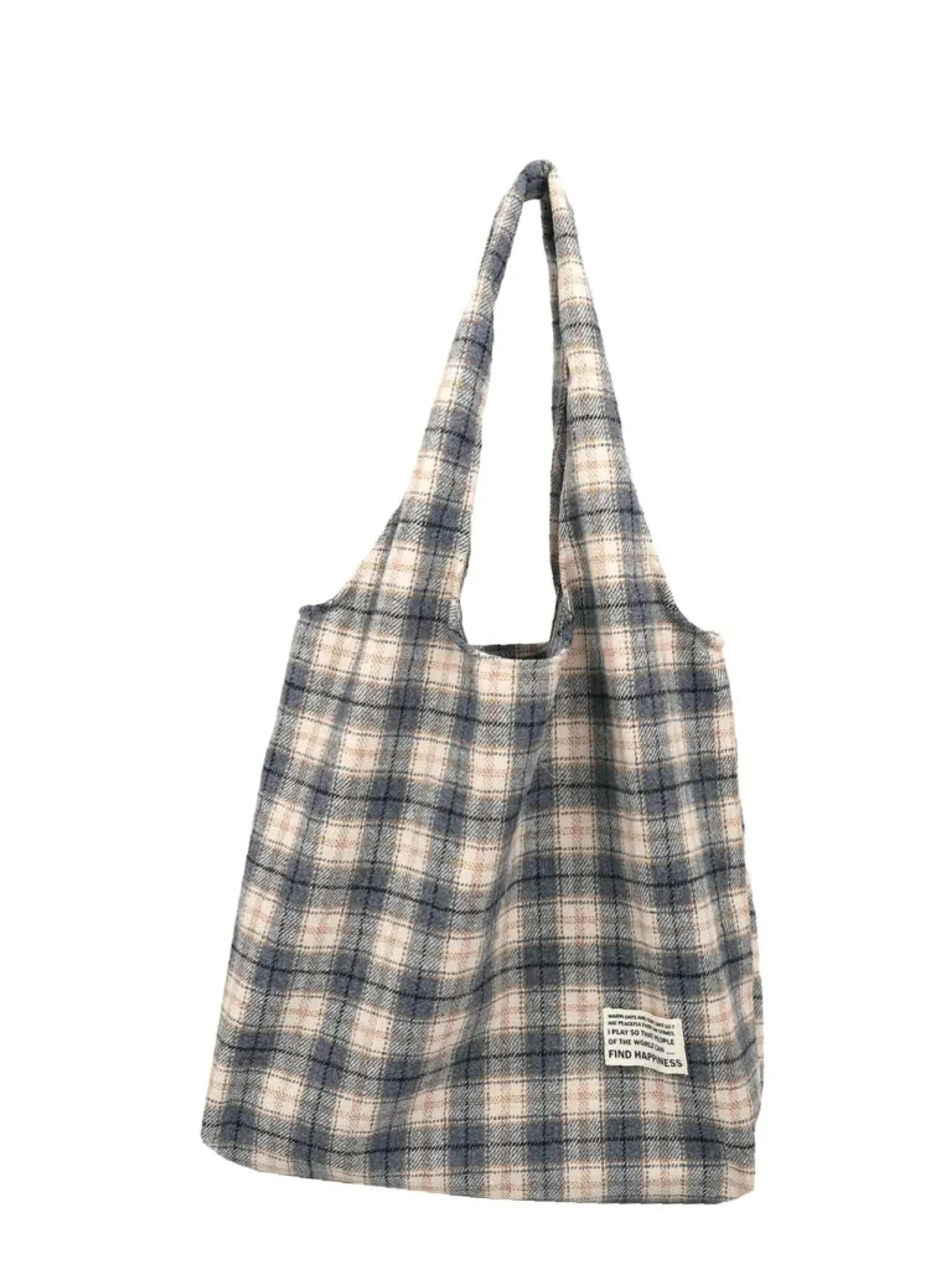 Olivia Mark – Plaid Pattern Tote Bag  – Women Tote Bags