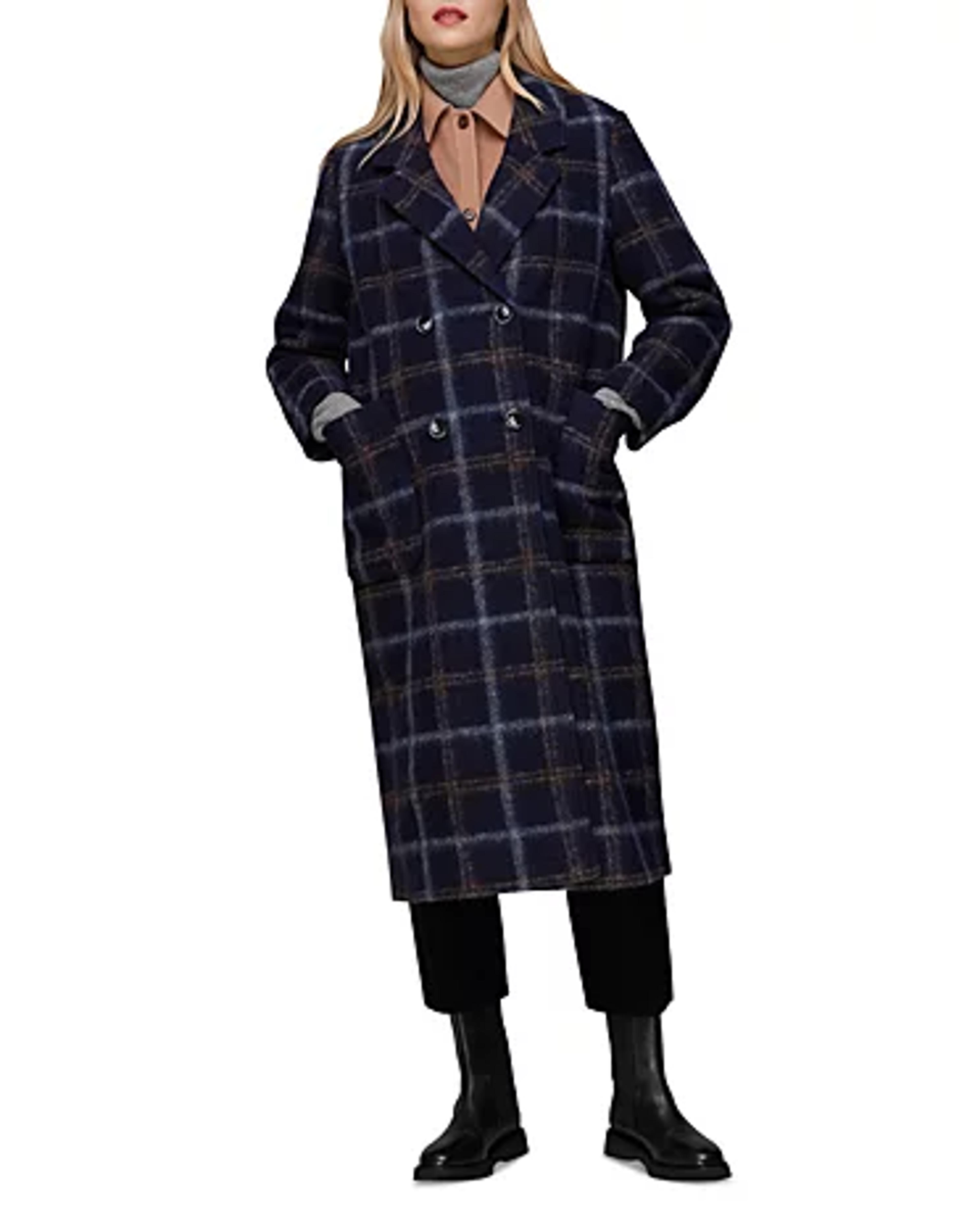 Whistles Katja Textured Check Cocoon Coat | Bloomingdale's