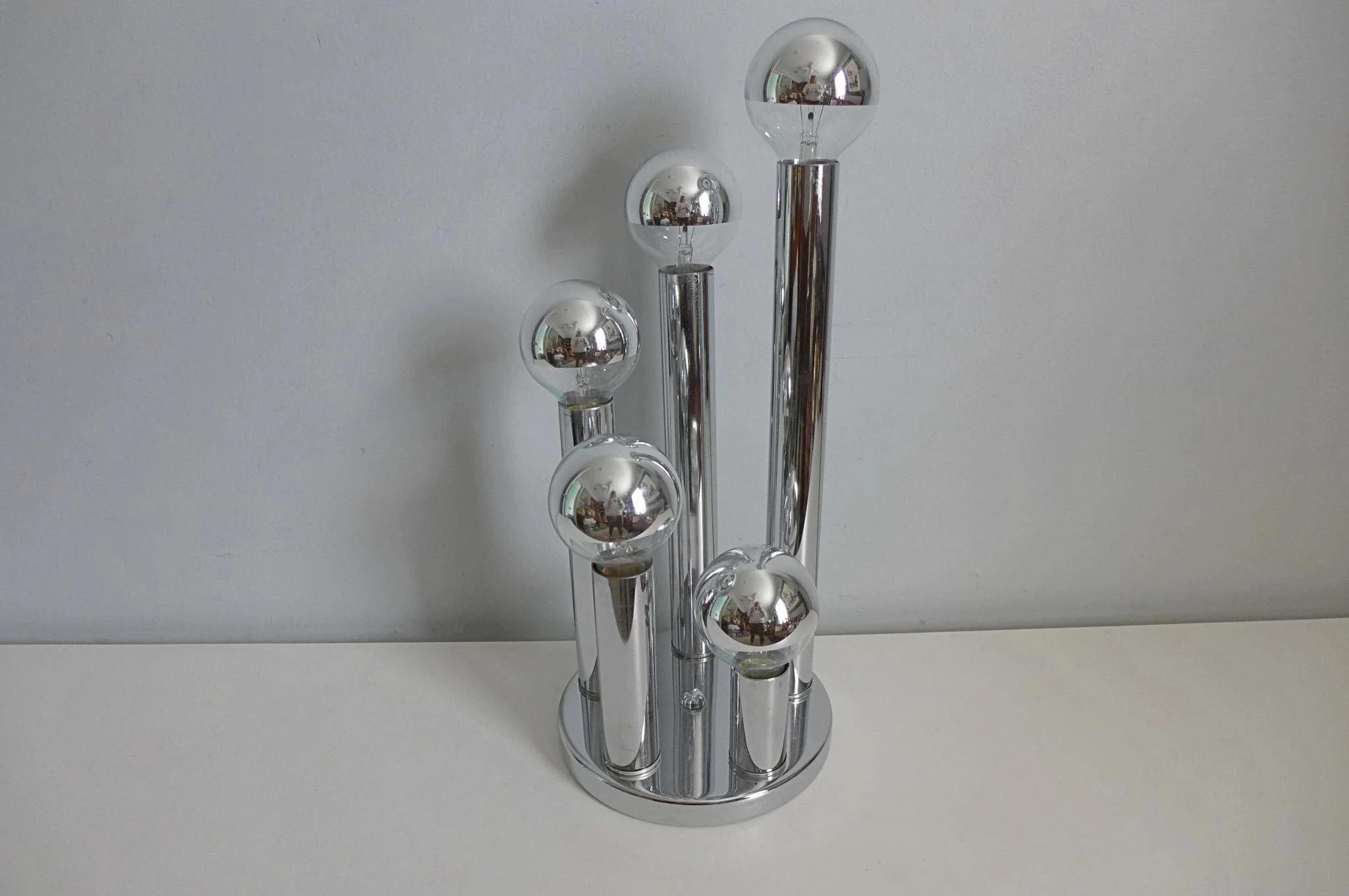 5 Tier Chrome Orb Cascading Table Lamp Sonneman Kovacs Style - Etsy