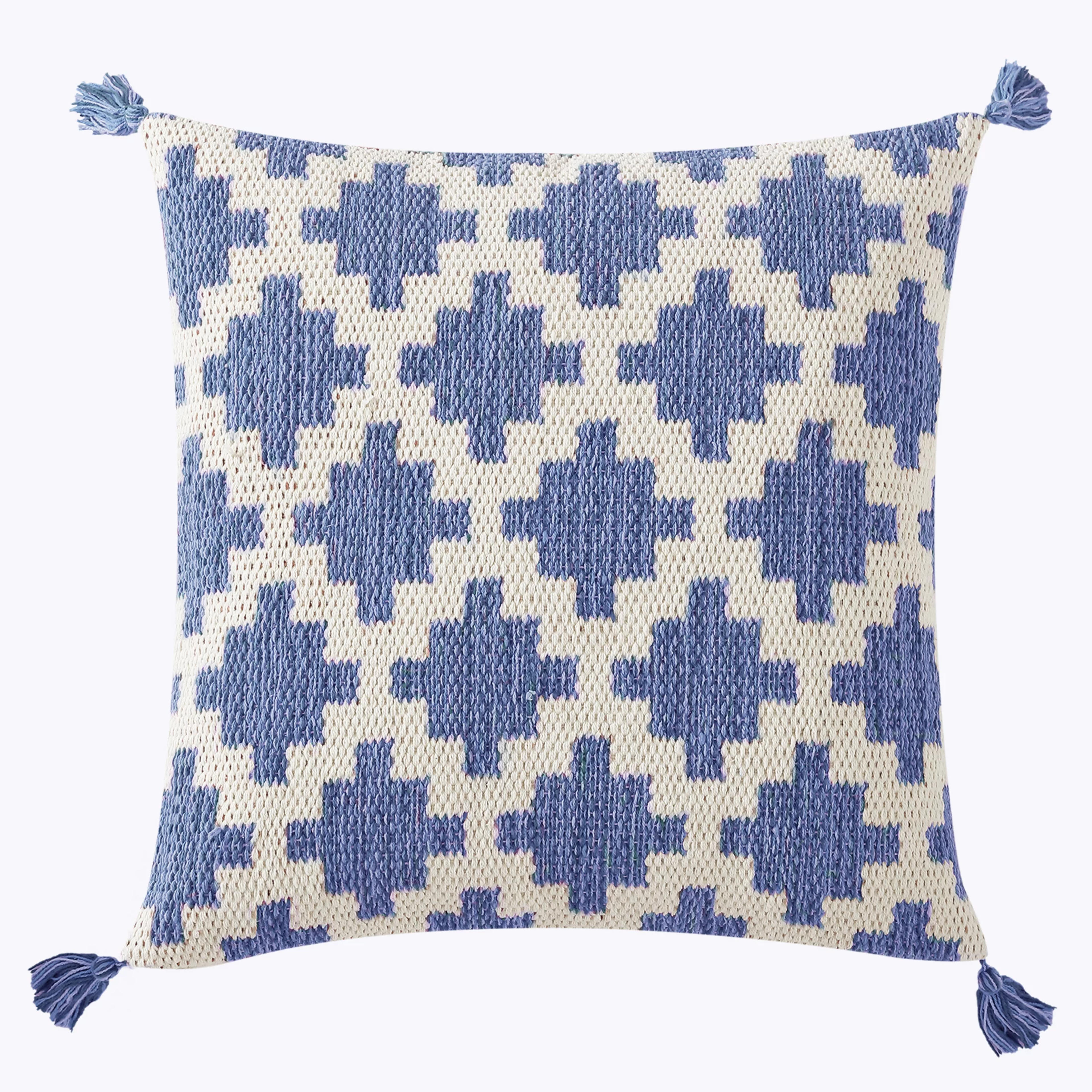 Better Homes & Gardens, Blue Diamond Geo Decorative Pillow, Square, 20" x 20", 1 Piece