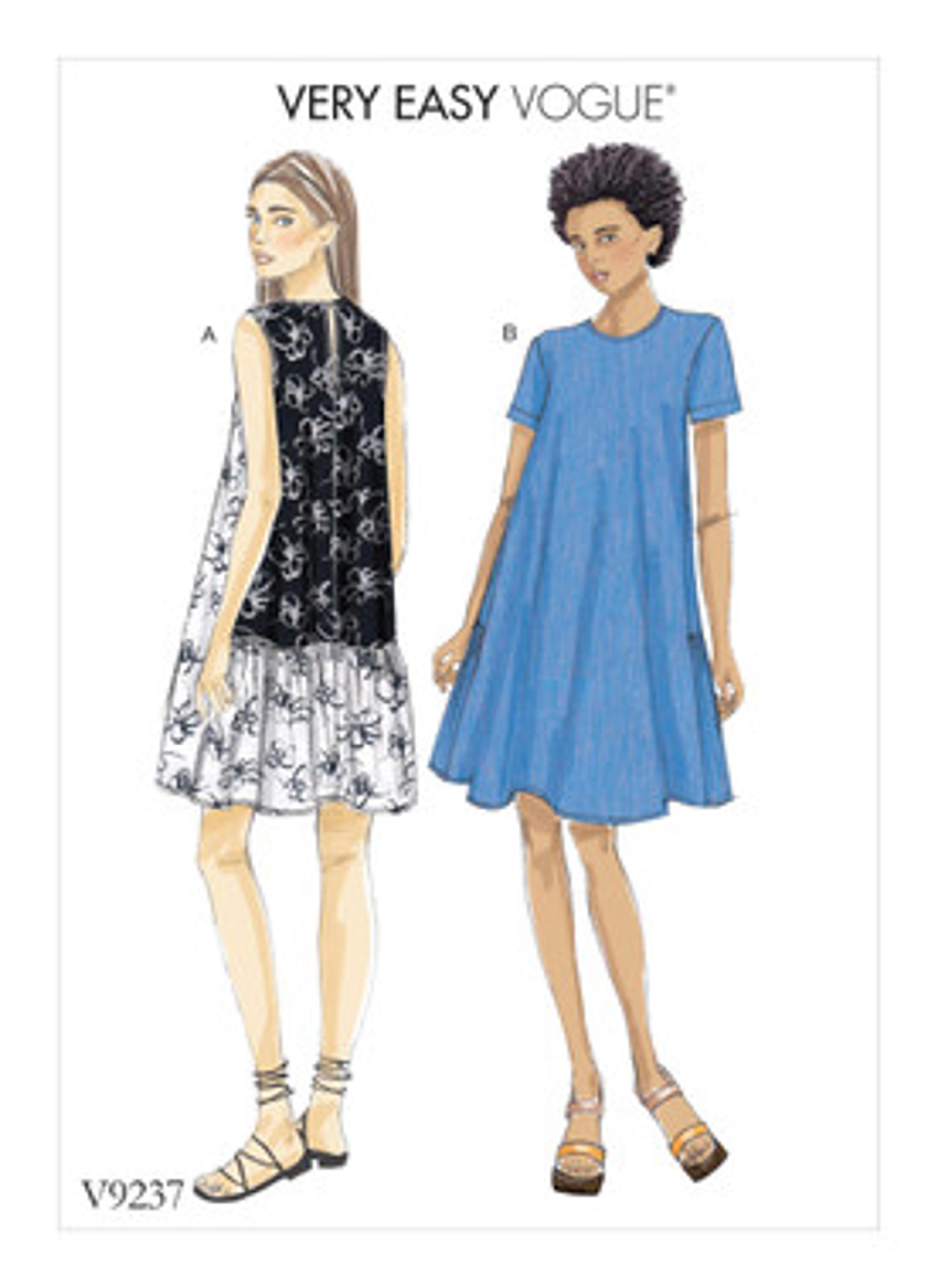 V9237 | Misses' A-Line, Back-Ruffle Dresses | Vogue Patterns