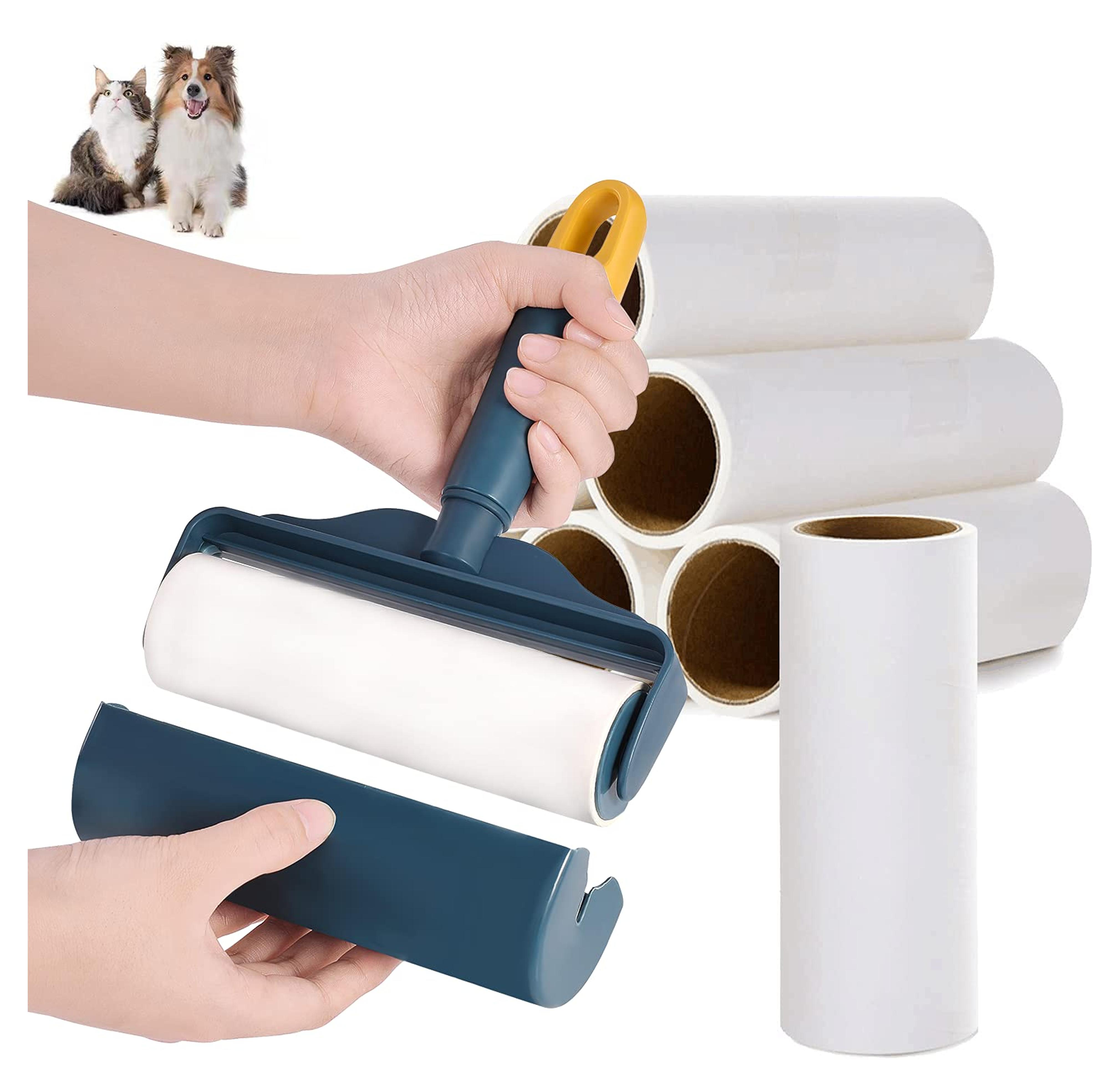 Large Lint Rollers Pro for Pet Cat Hair Extra Sticky丨Reusable Giant Furniture Lint Roller Dog Hair Remover丨6.3'' Wider with 6 Refills丨Lint Toller for Clothes, Couch, Carpet, Car Seat