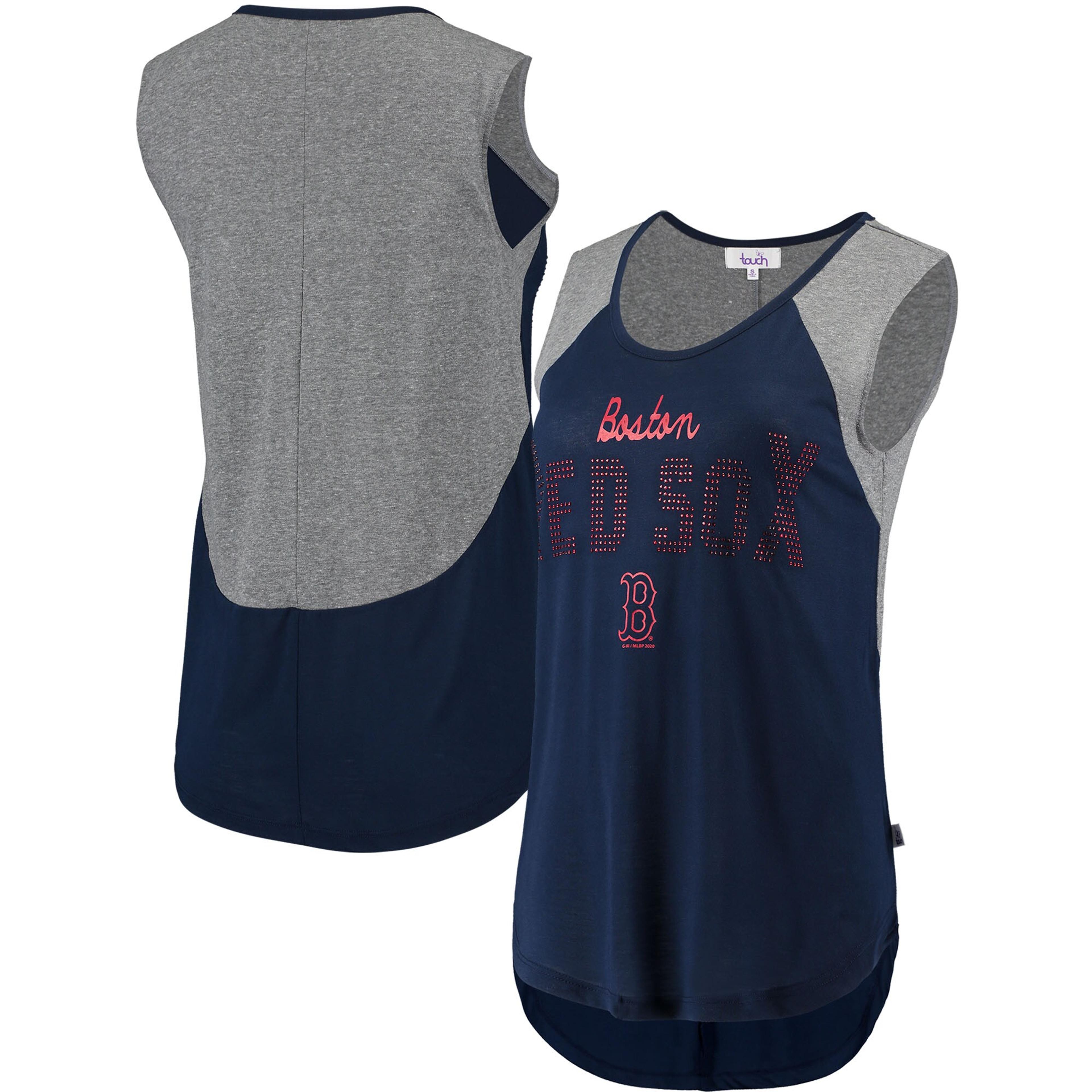 Women's Boston Red Sox Touch Navy/Gray Pitch Count Color Block Tank Top