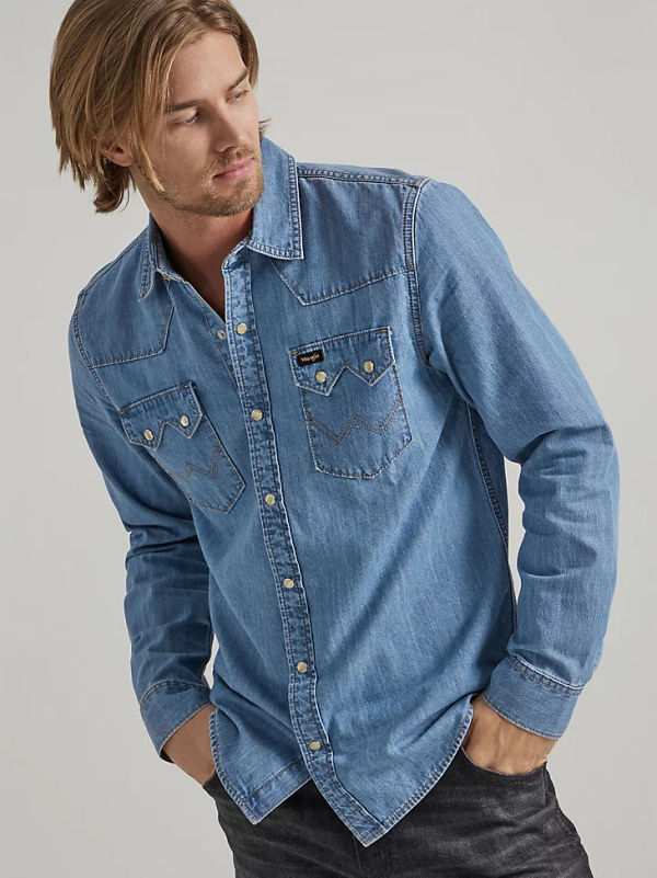 Albiate Washed Light Indigo Slub Denim Shirt by Proper Cloth