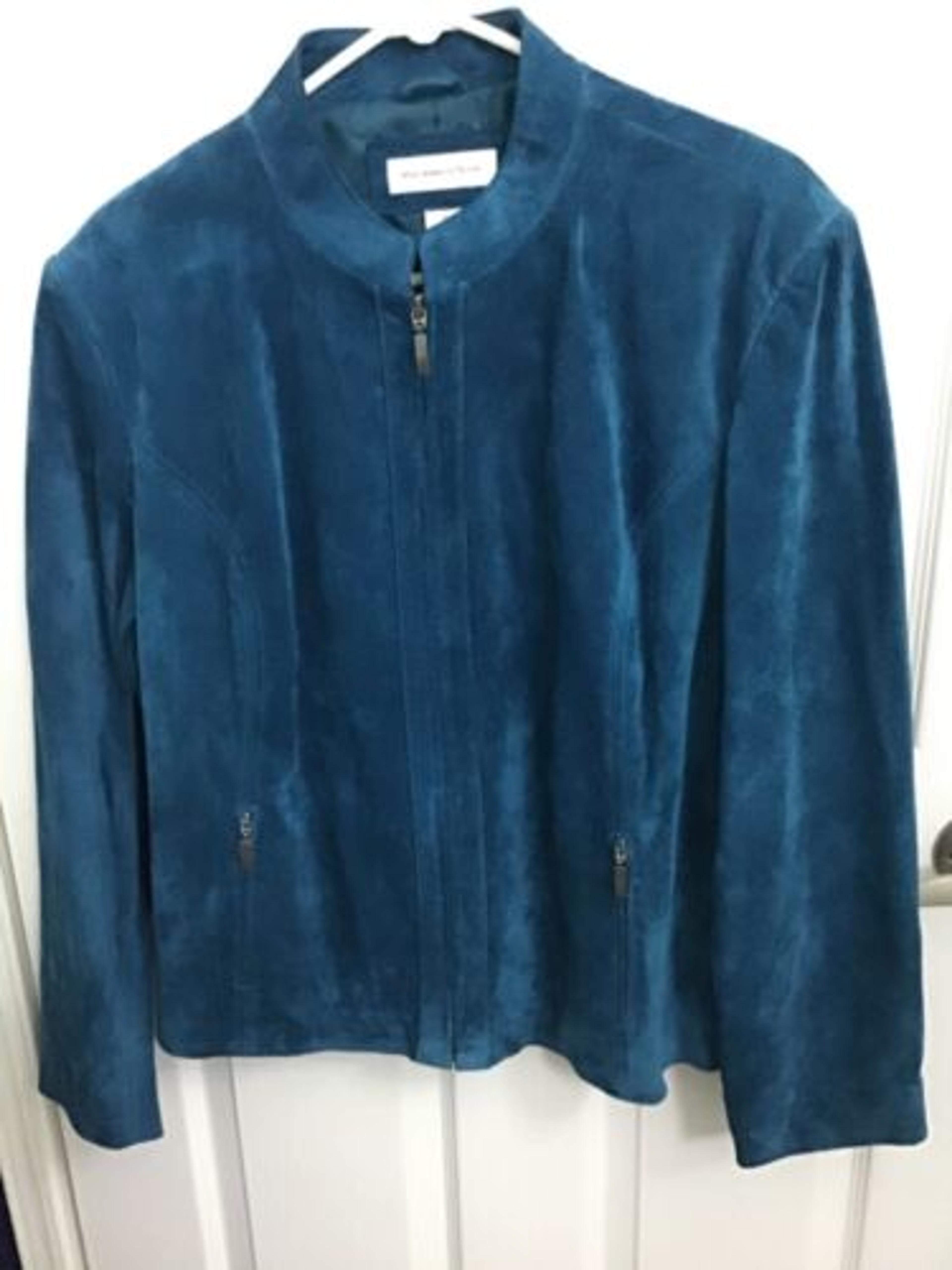 Preston & York Genuine Leather Teal Color Zip Front Teal Jacket XL | eBay