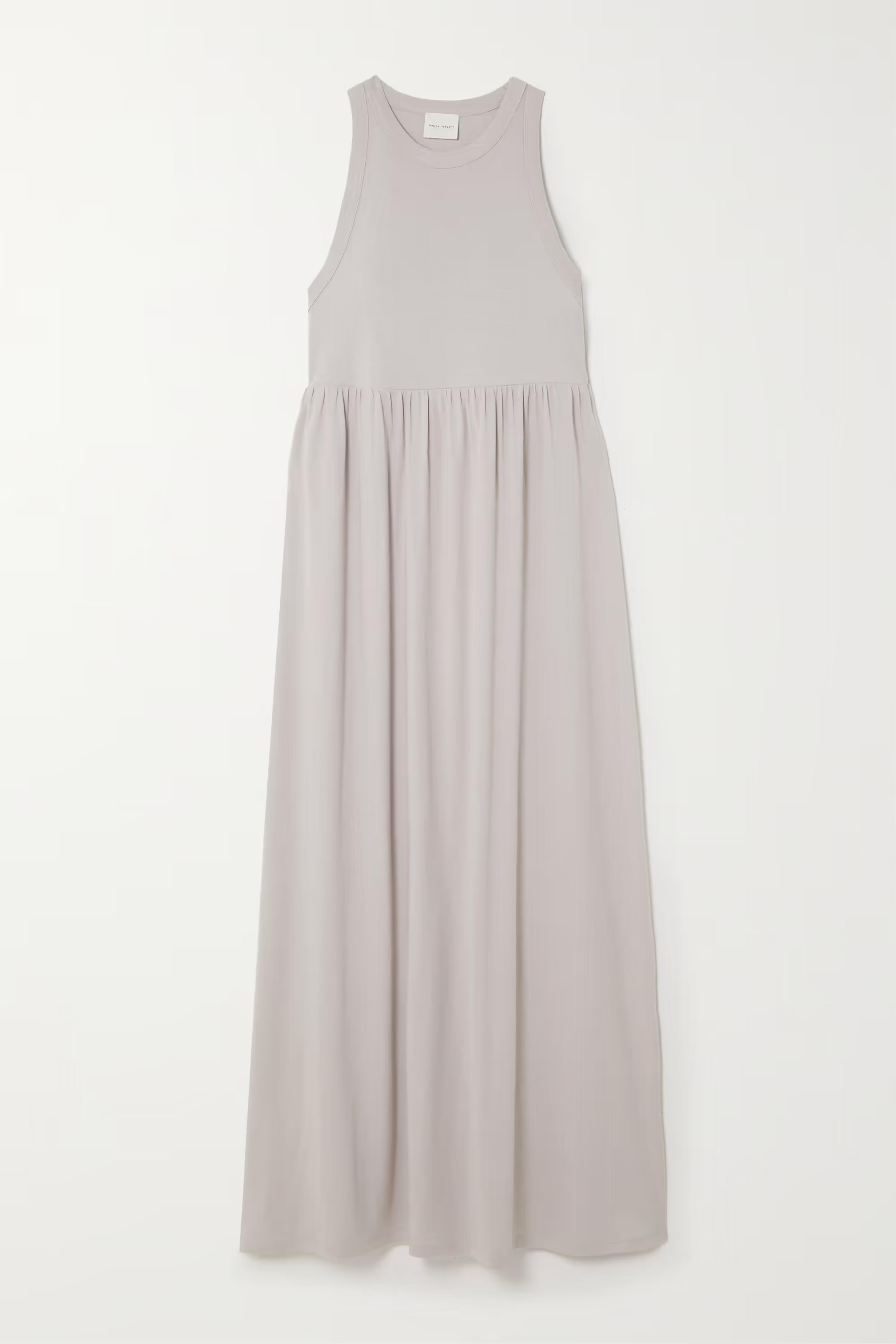 NINETY PERCENT Gathered organic cotton-jersey maxi dress | NET-A-PORTER