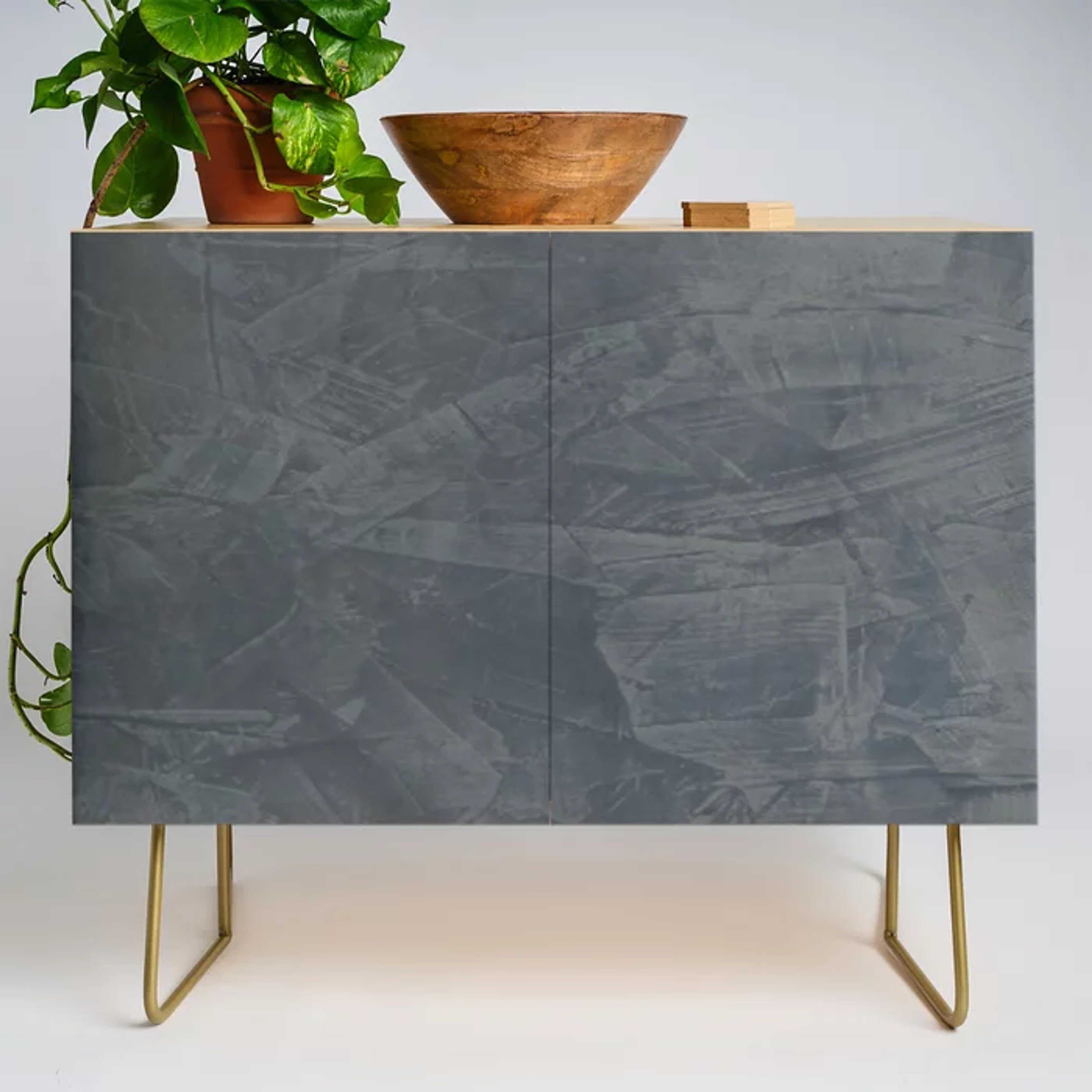 Slate Gray Stucco - Faux Finishes - Rustic Glam - Corbin Henry Venetian Plaster Credenza by Corbin Henry | Society6