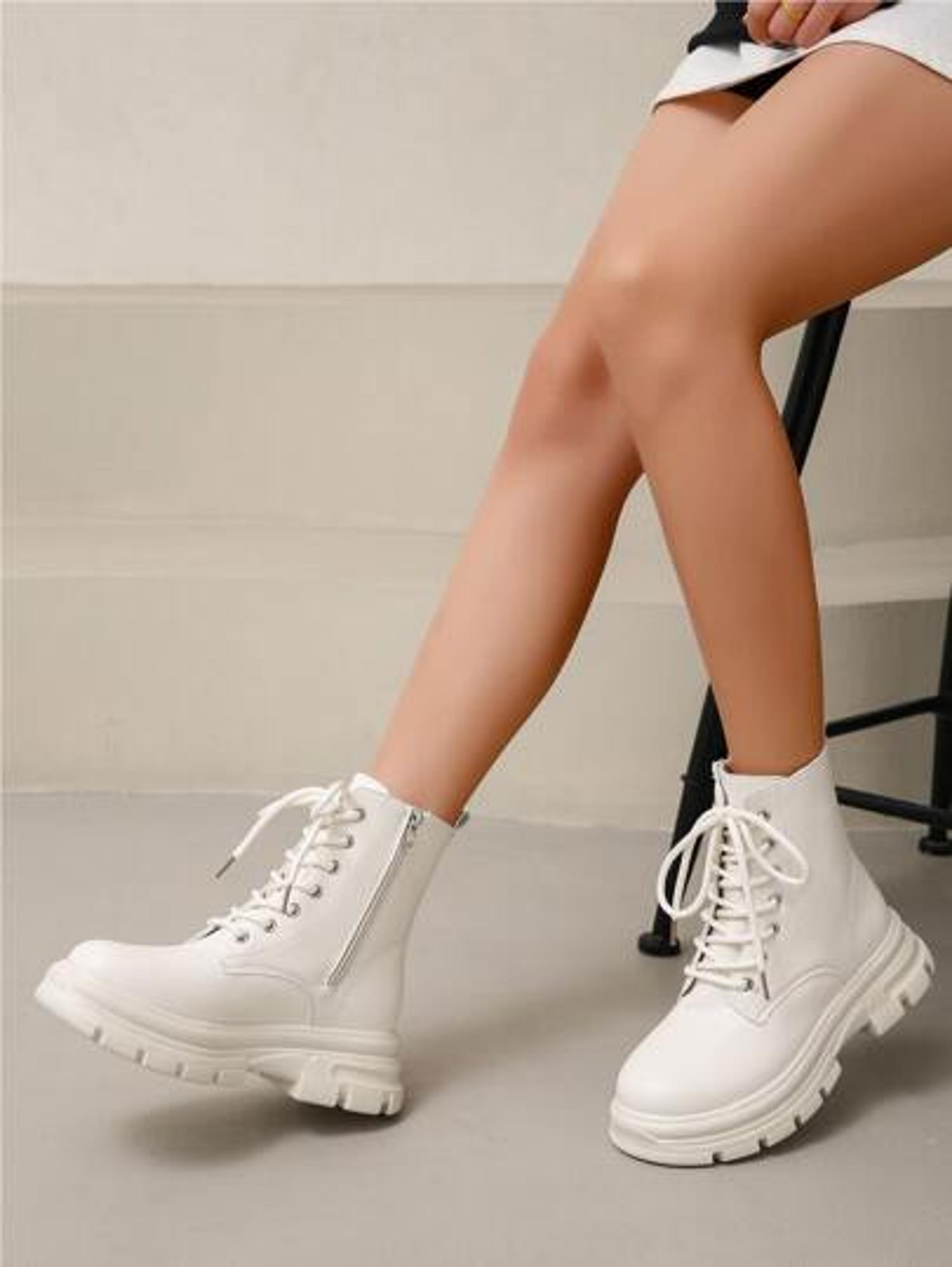 Minimalist Platform Ankle Combat Boots | SHEIN USA