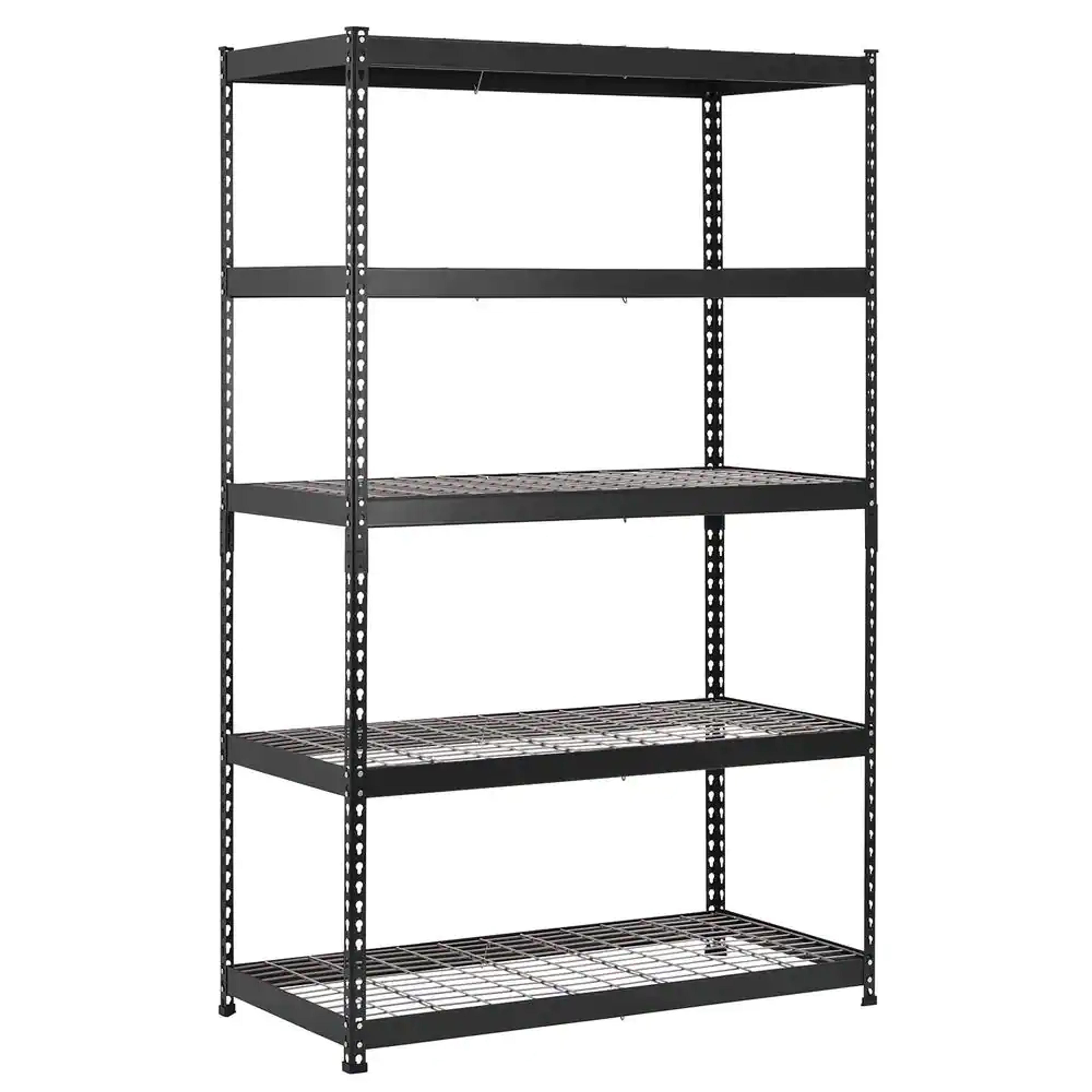 Husky 5-Tier Heavy Duty Steel Garage Storage Shelving Unit in Black (48 in. W x 78 in. H x 24 in. D) MR482478W5-B