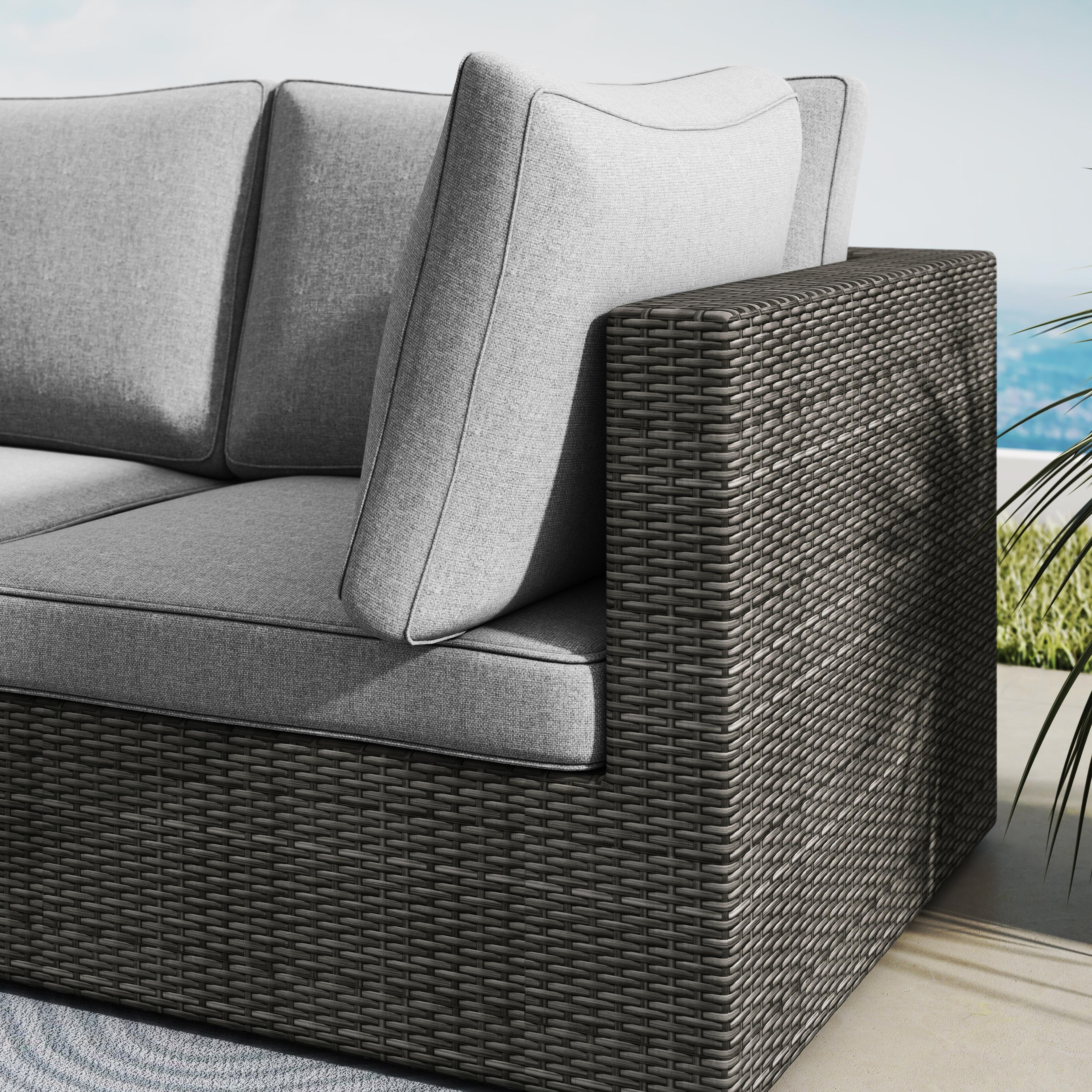 Corvus Tierney Outdoor 6-piece Aluminum Wicker Sectional Sofa Set