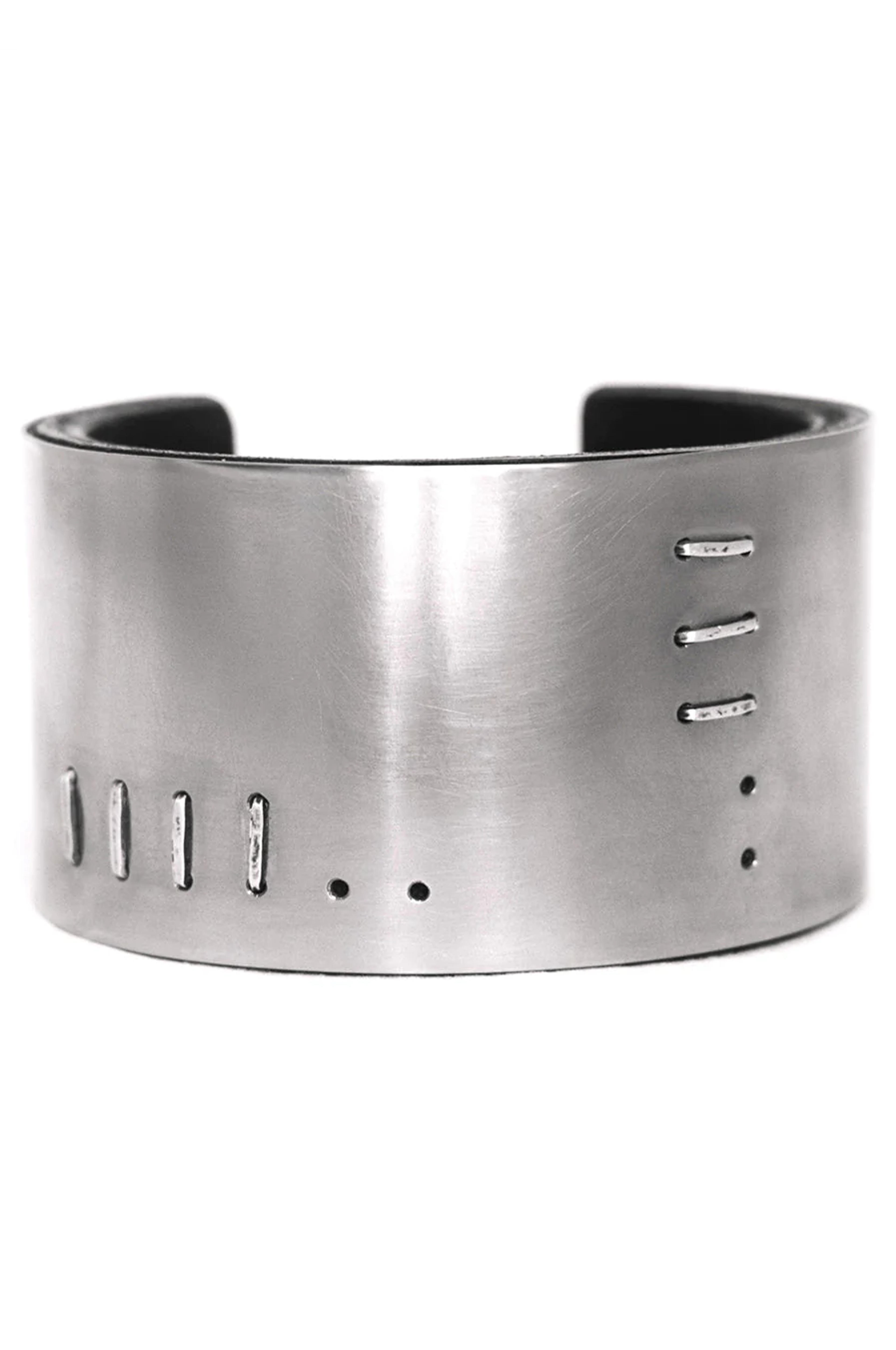 Leather And Steel Cuff 080