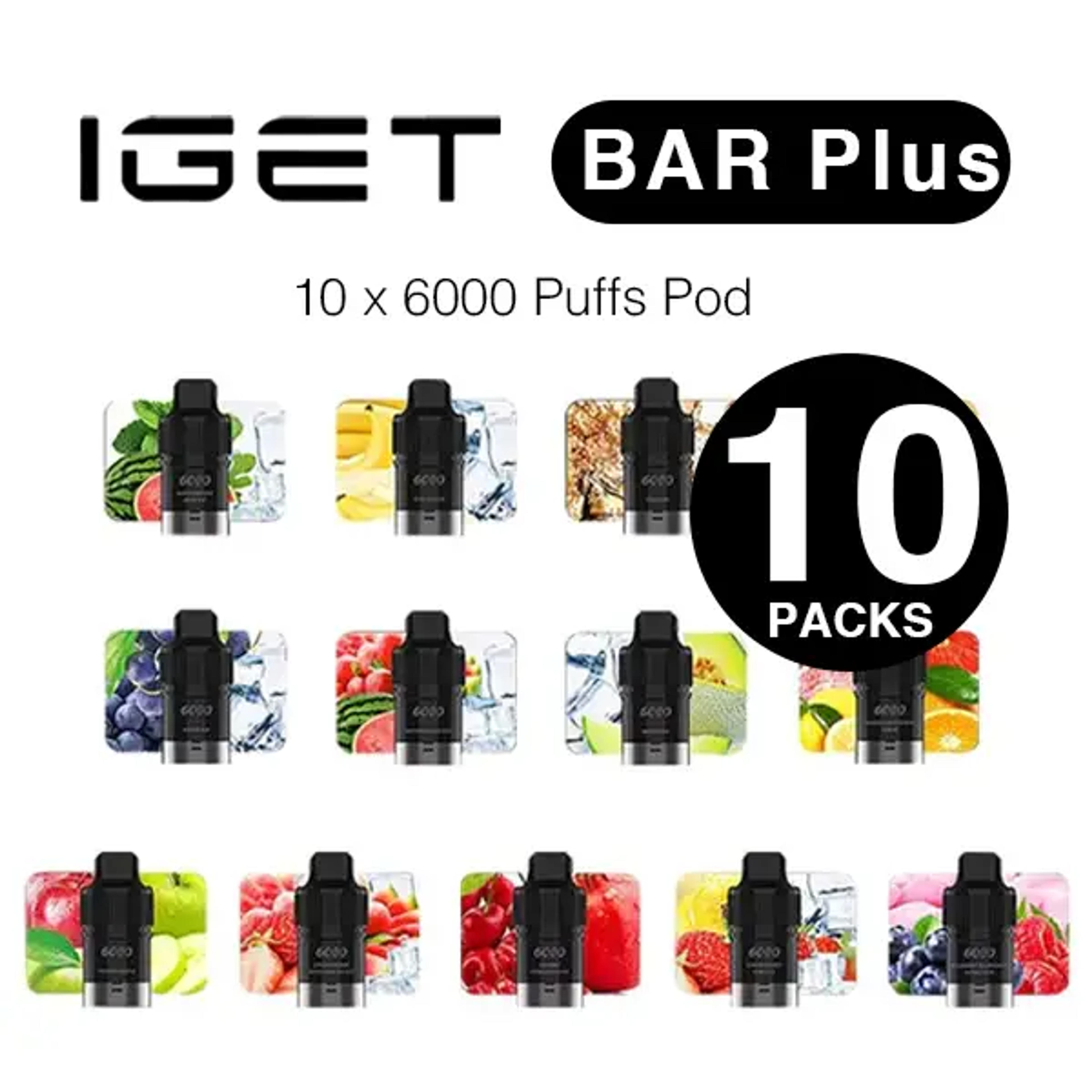 IGET Bar Plus Pod Box Mixed Flavours (10PCS)