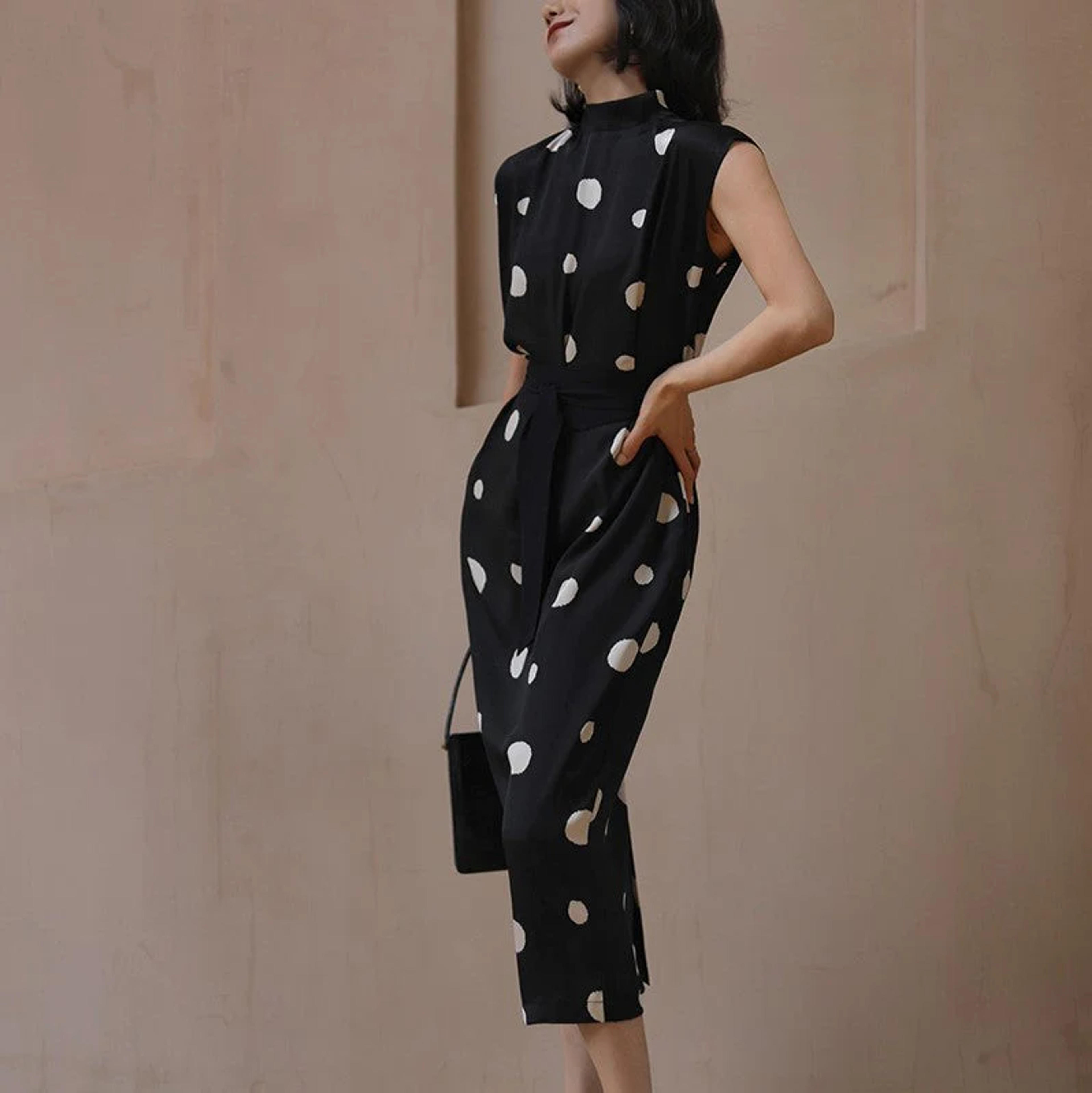 Countess Polka Dot Black Dress – remulia