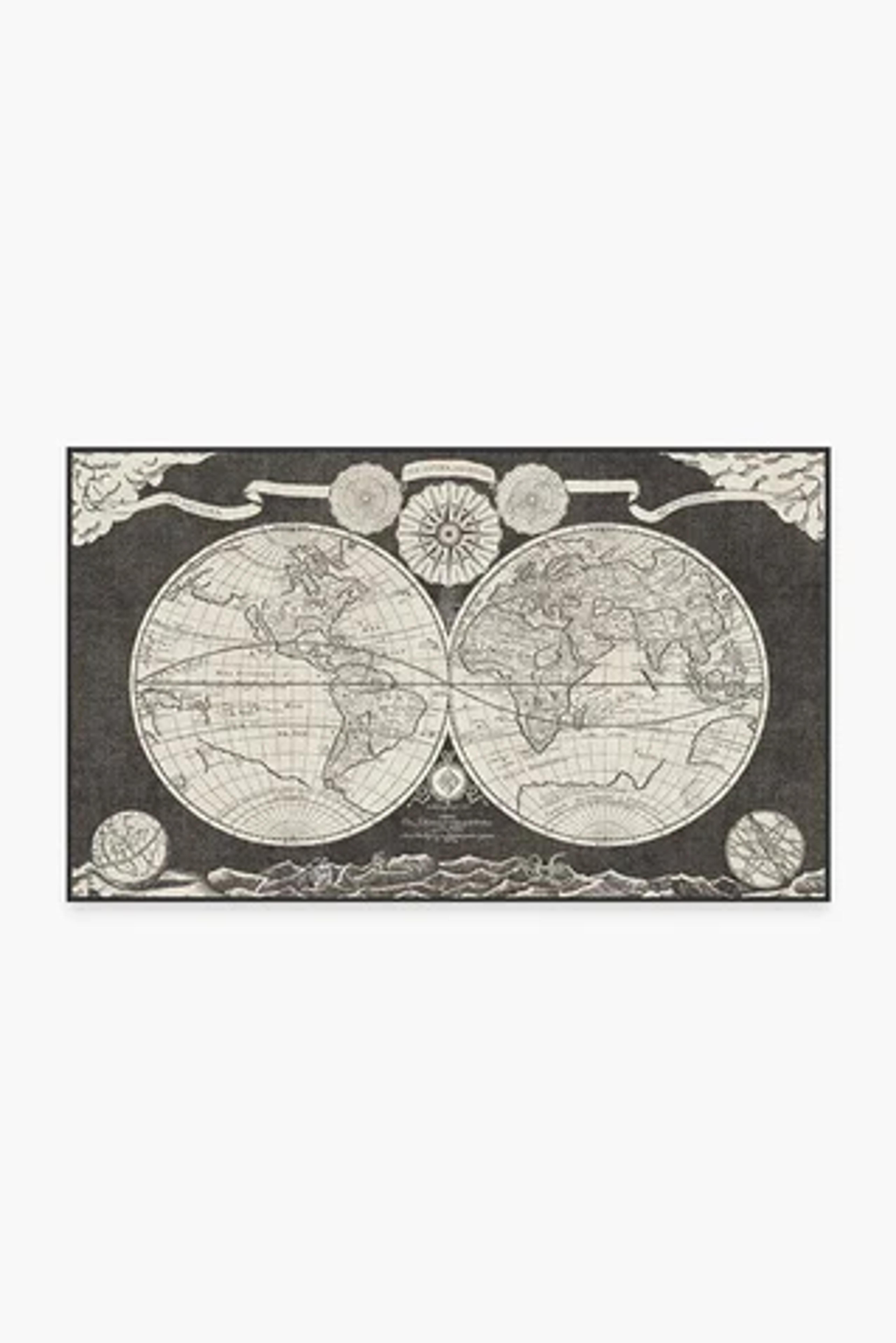 Sailor's Map Charcoal Rug | Washable Rug | Ruggable