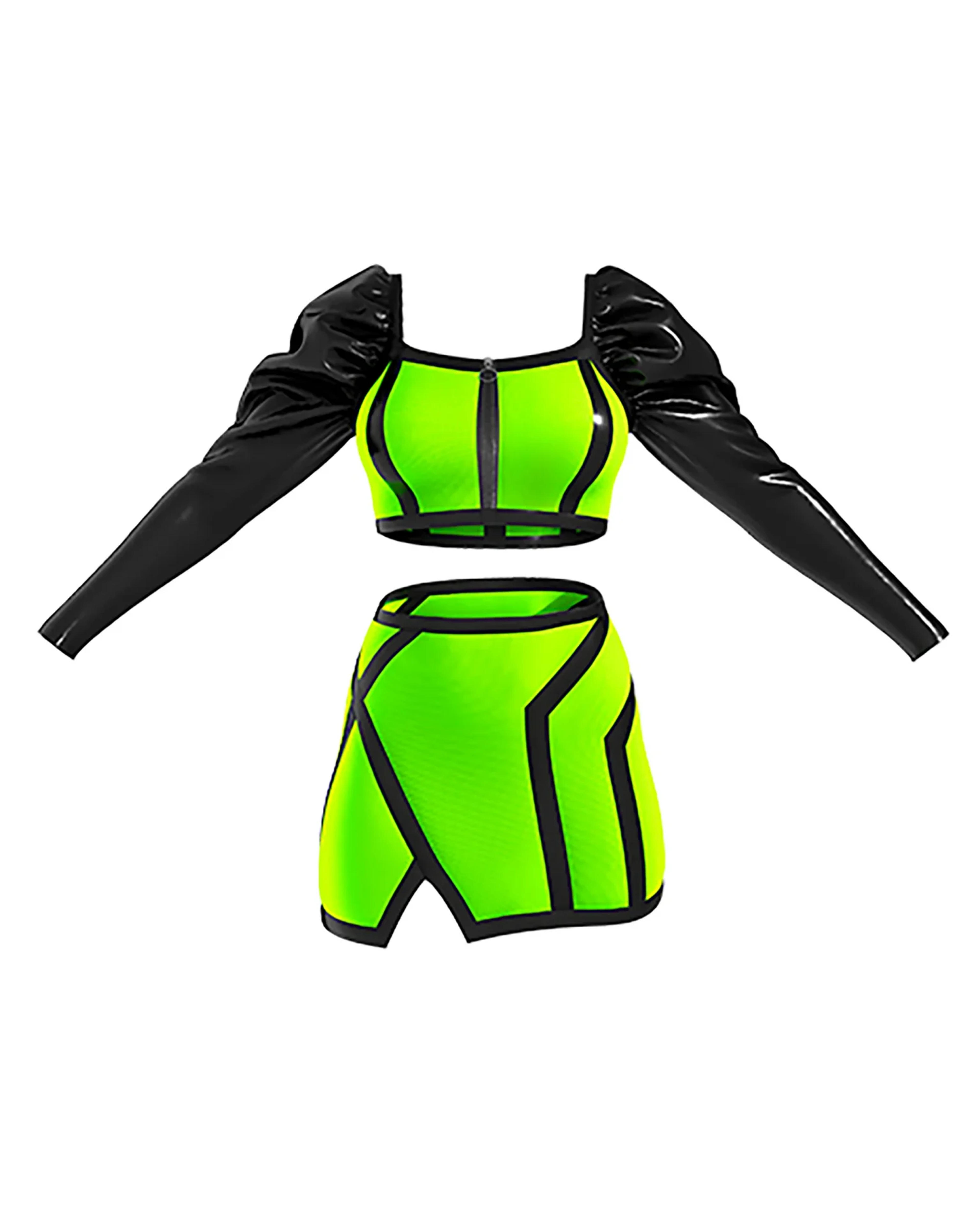 digital fashion - Cyber Neon Yellow dress - Erica Panatteri - NTZNS