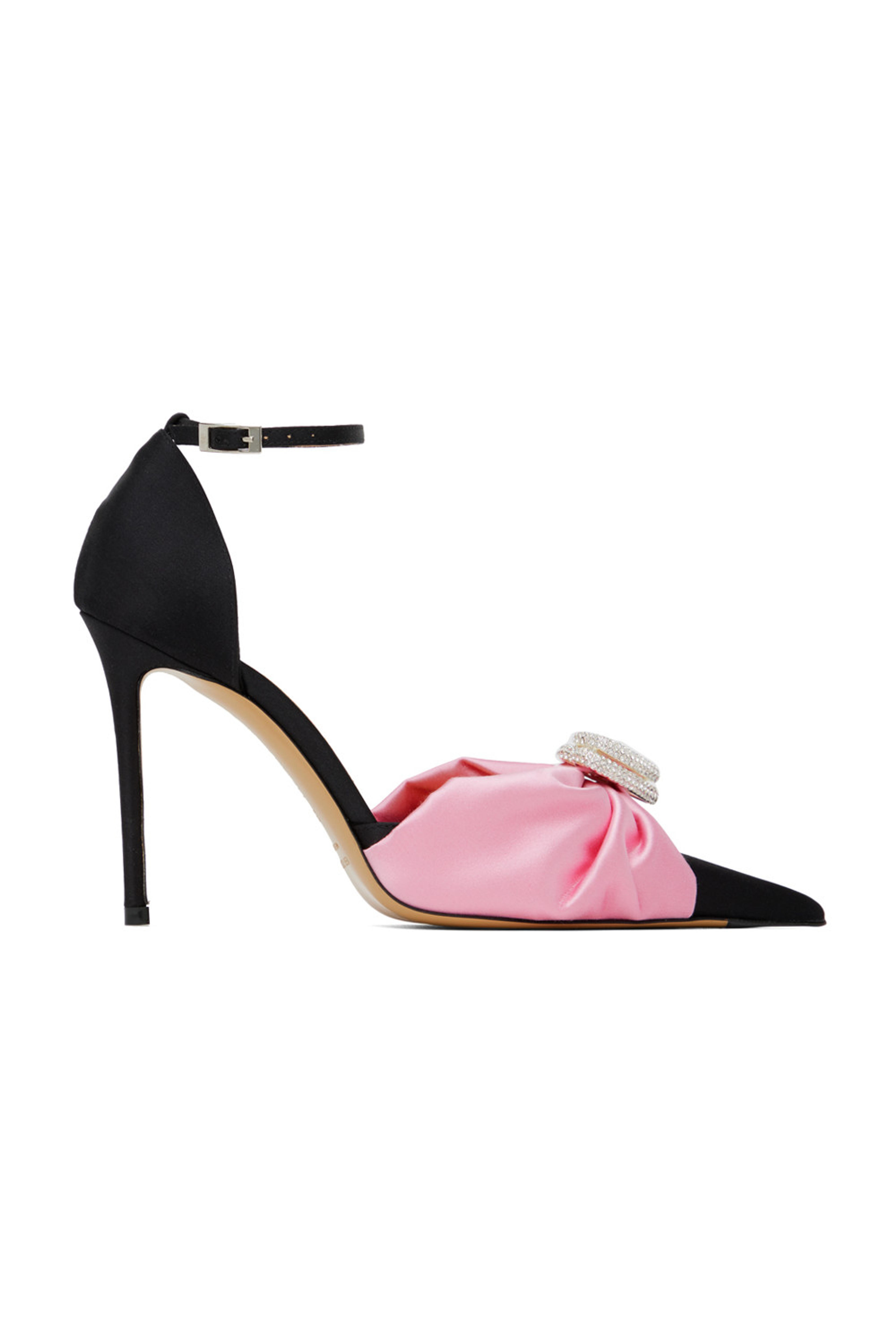 MACH & MACH: Black & Pink Double Heart 110 Heels 