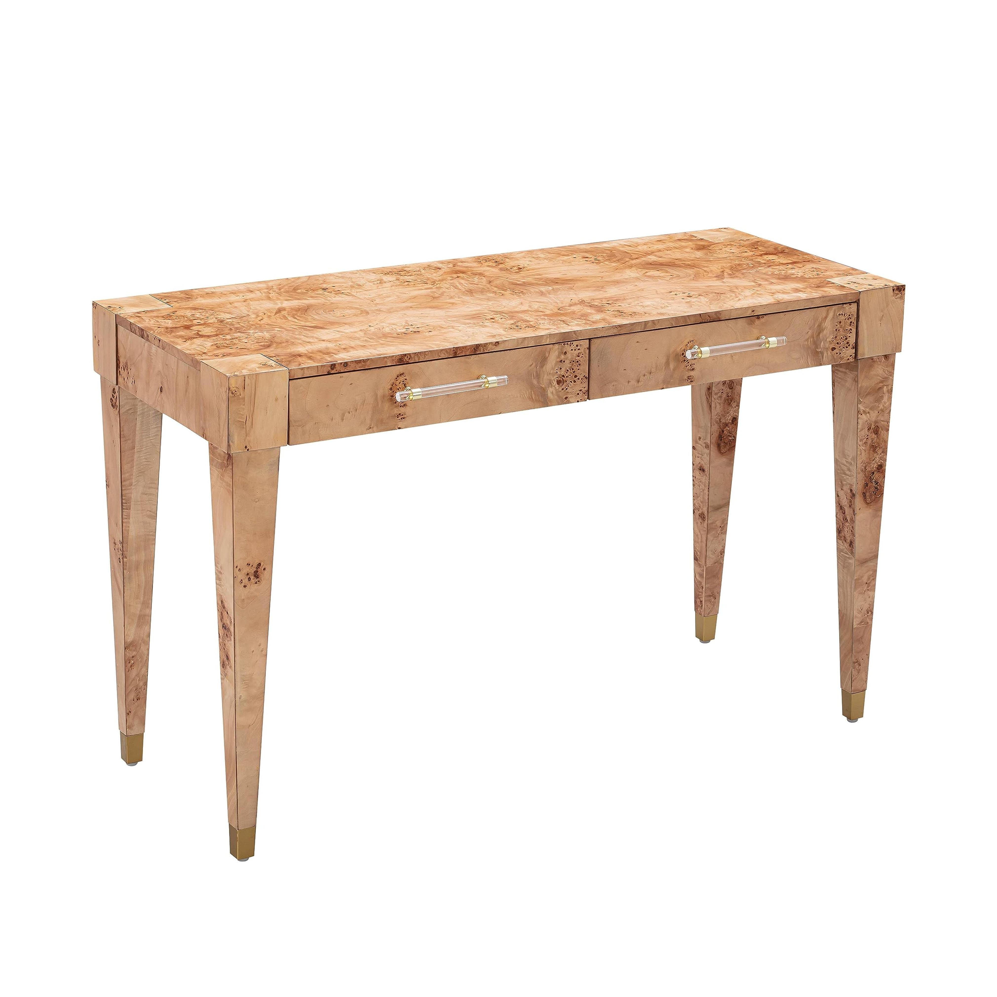 Amazon.com: TOV Furniture Brandyss Natural Burl Work Desk : Home & Kitchen