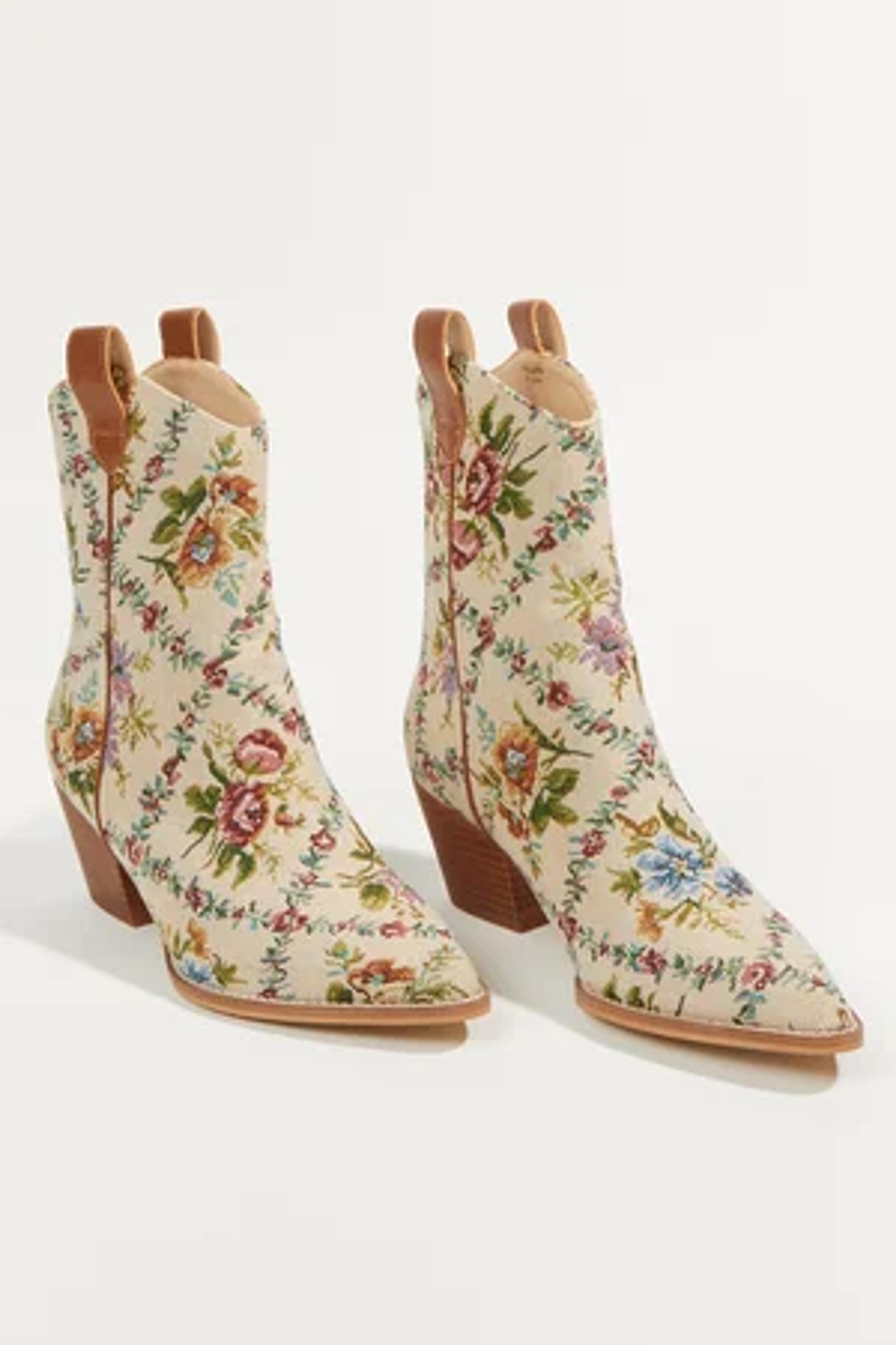 Demi Floral Tapestry Booties