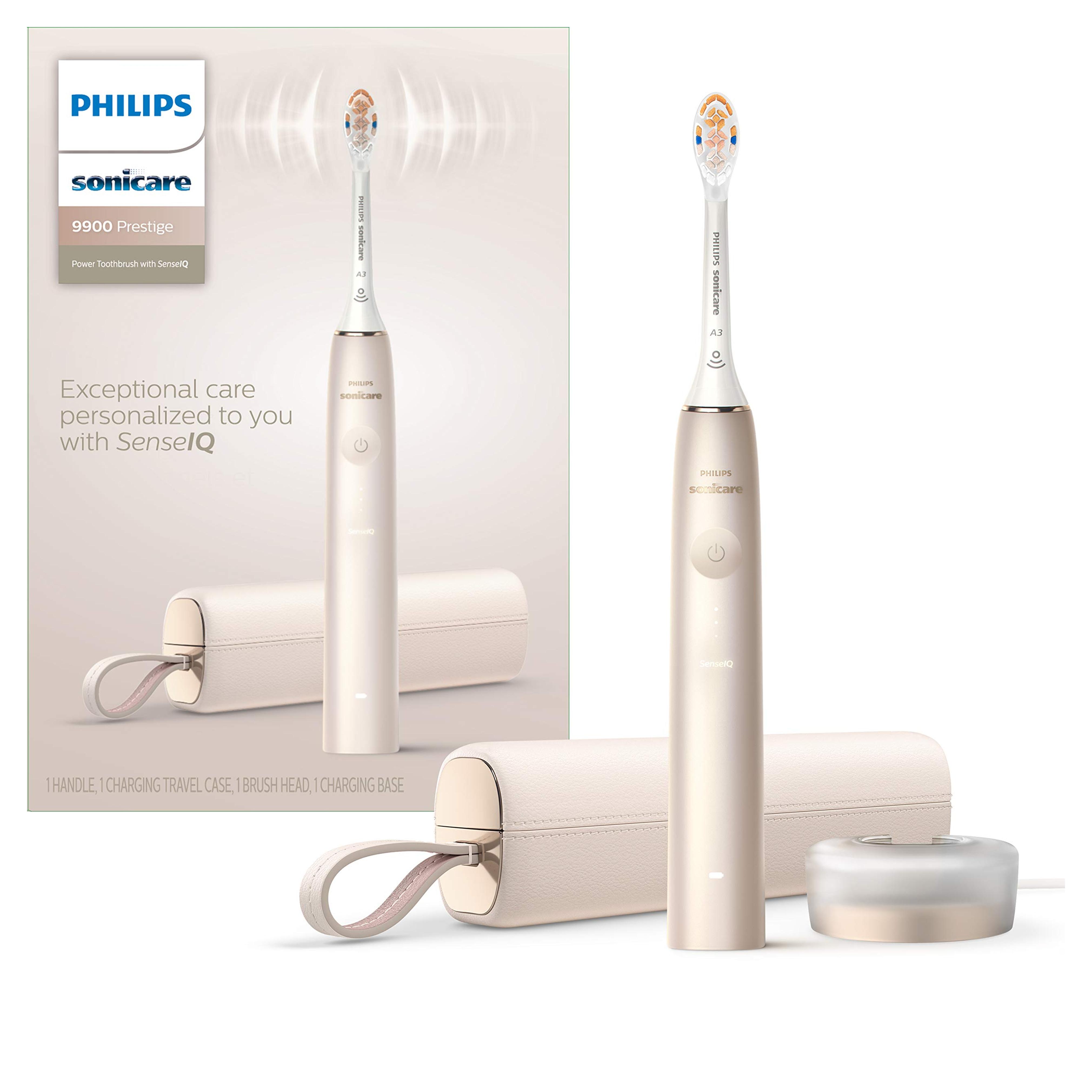 Amazon.com: Philips Sonicare 9900 Prestige Rechargeable Electric Power Toothbrush with SenseIQ, Champagne, HX9990/11 : Health & Household