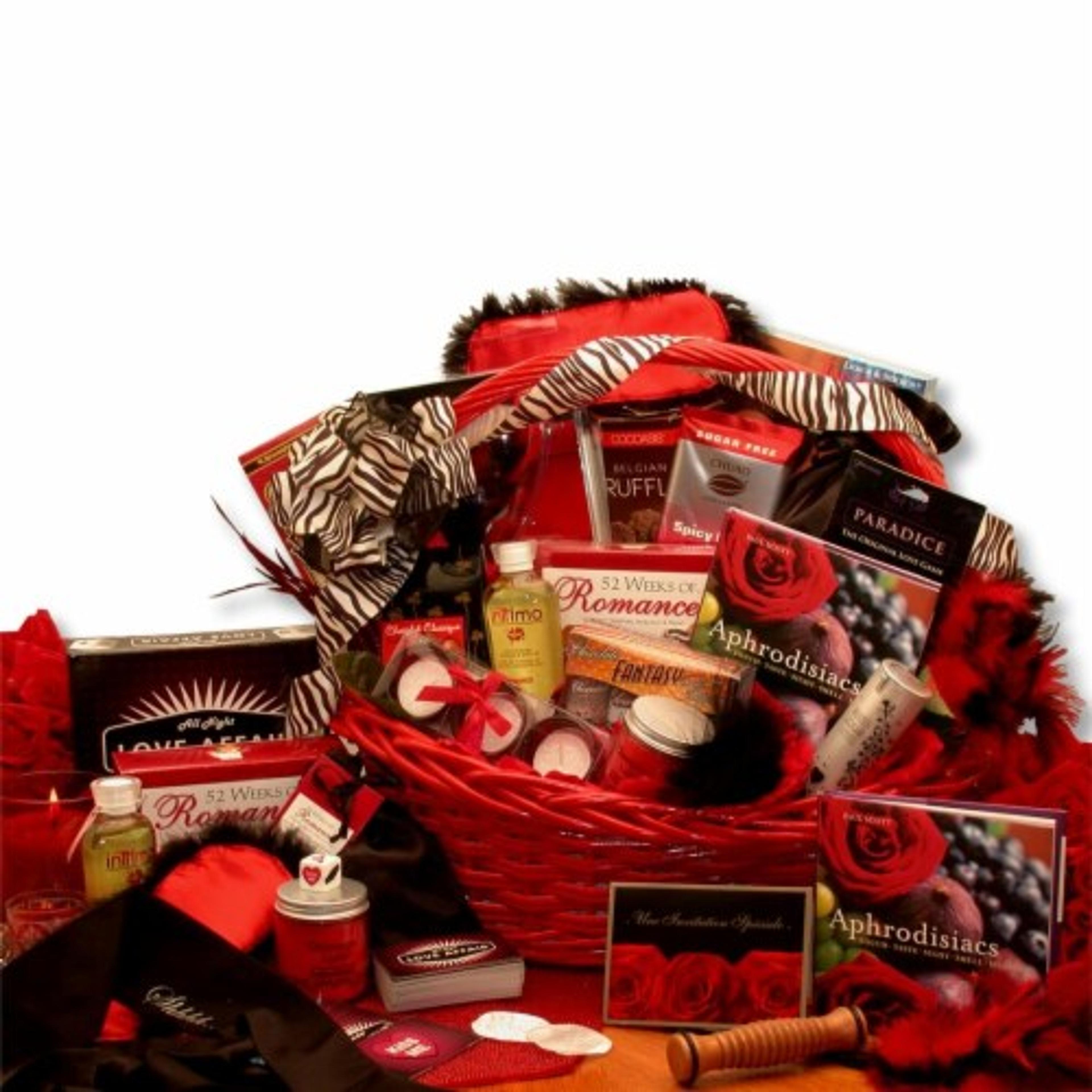 Naughty Nights Couples Romantic Gift Basket - Wedding Gift Basket - honeymoon gift set, One Basket - Foods Co.