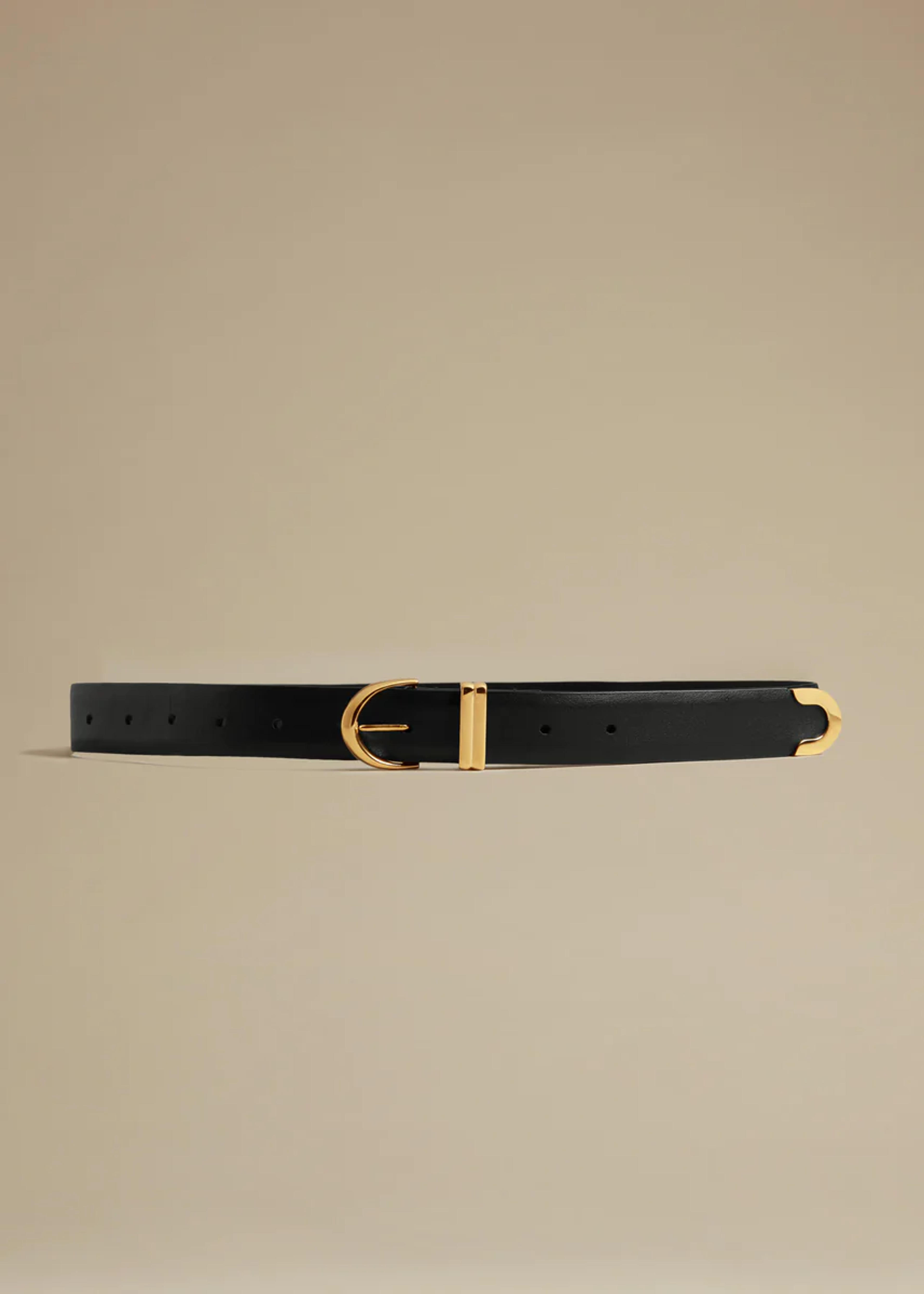 The Bambi Belt in Black Leather with Gold