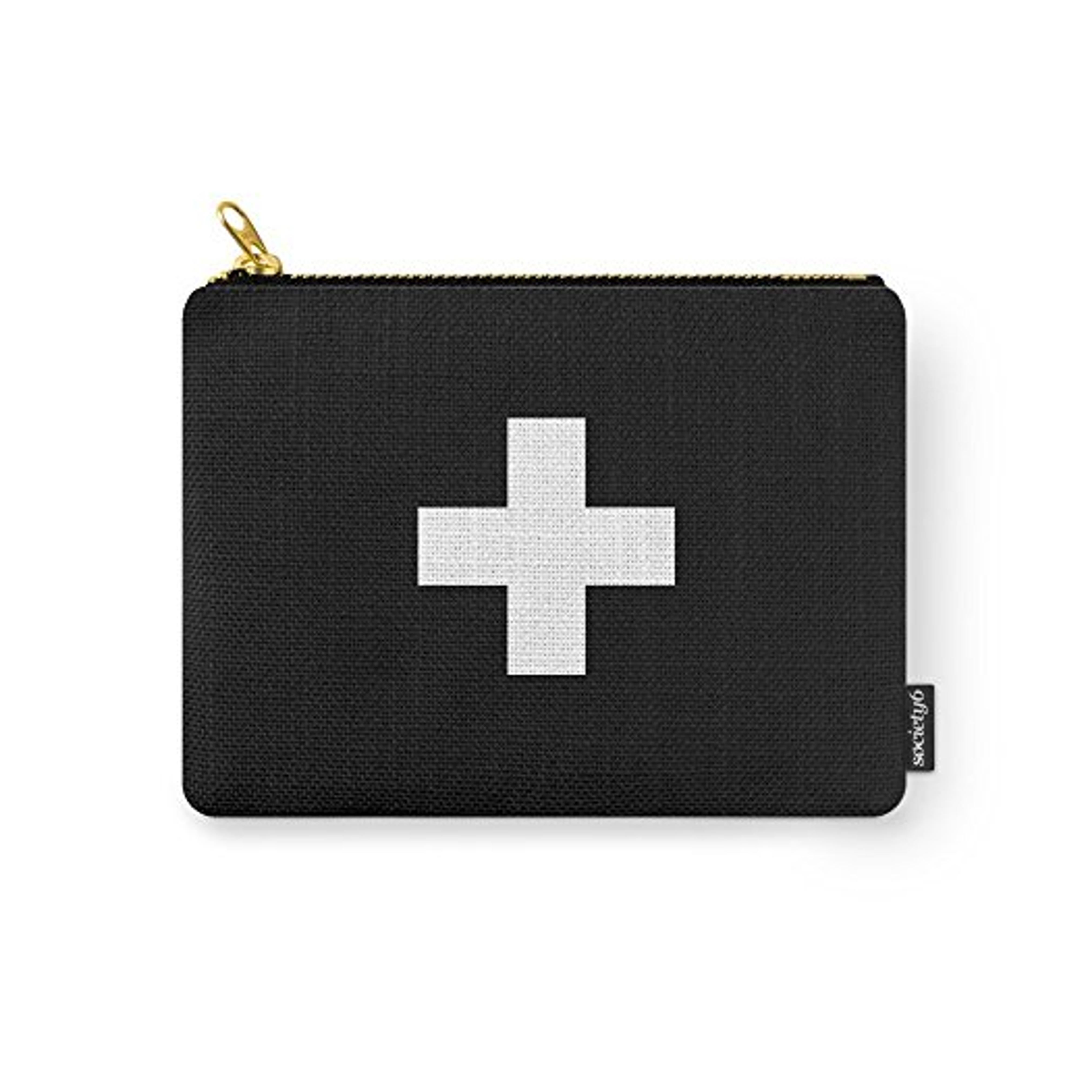 Society6 Swiss Cross Scandinavian Design Carry-All Pouch Small (6" x 5")