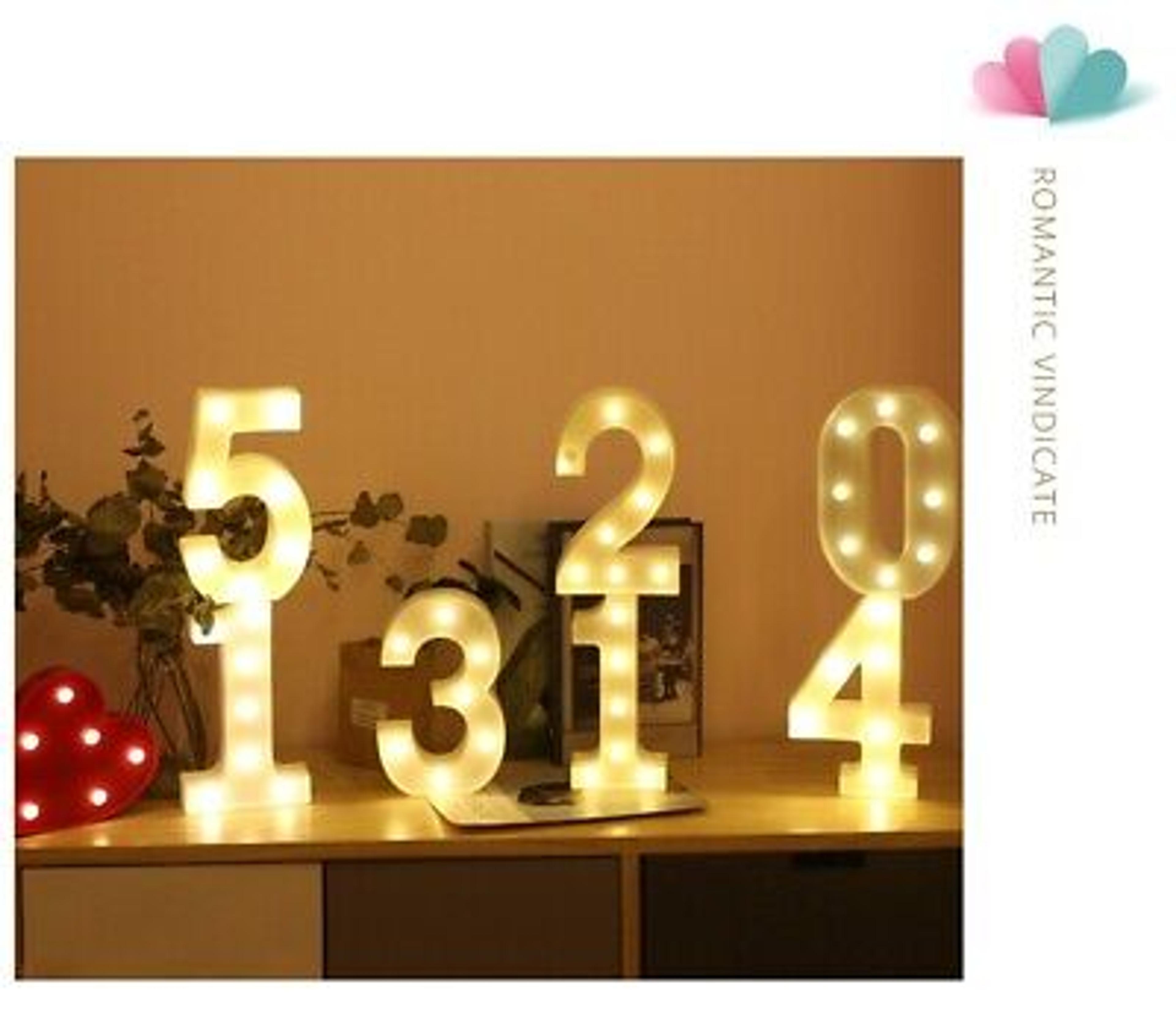 Led Light Numbers Sign Year Plastic House Decor 2022 Hanging Standing Numbers | eBay