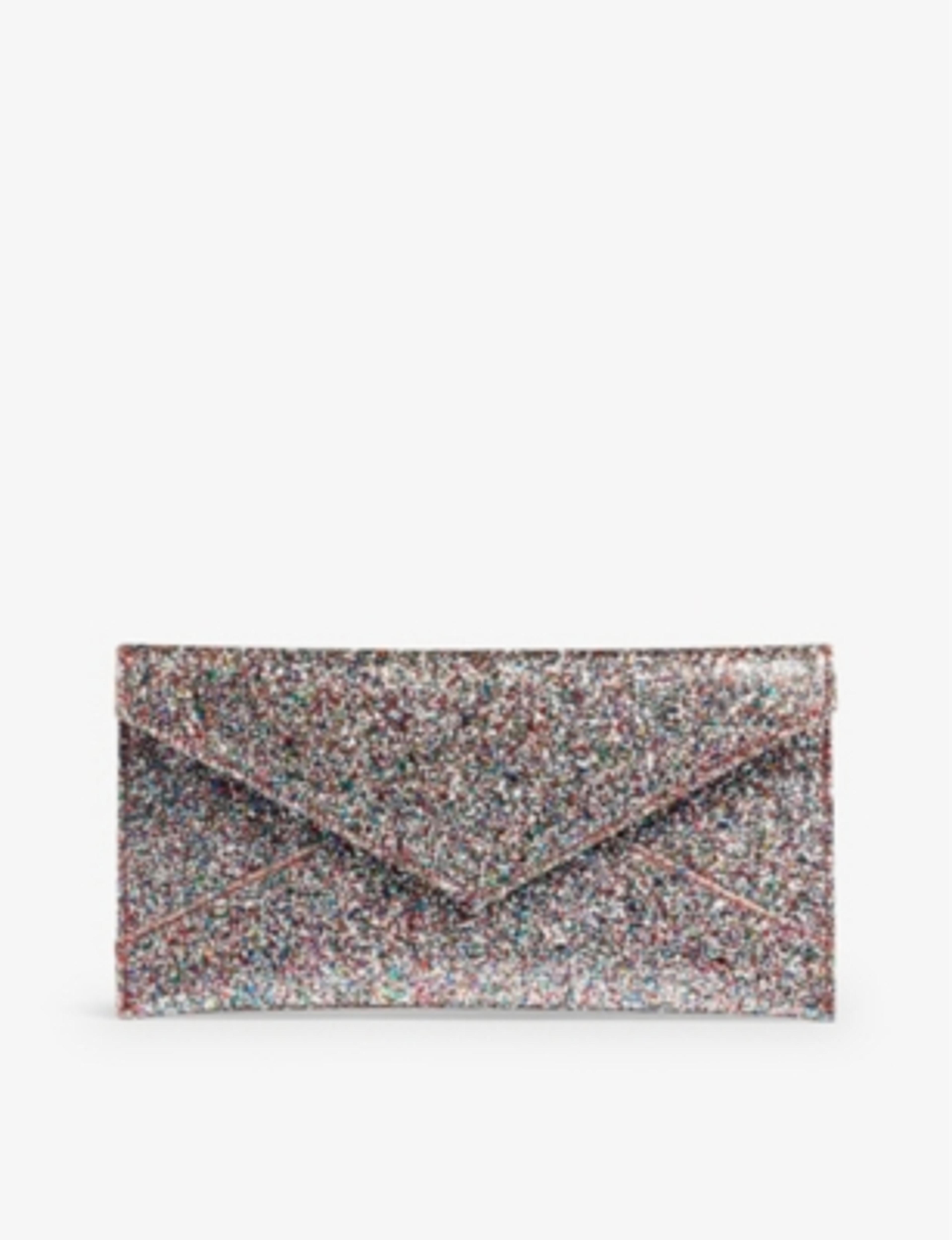 LK BENNETT Kerris glitter-embellished woven clutch bag