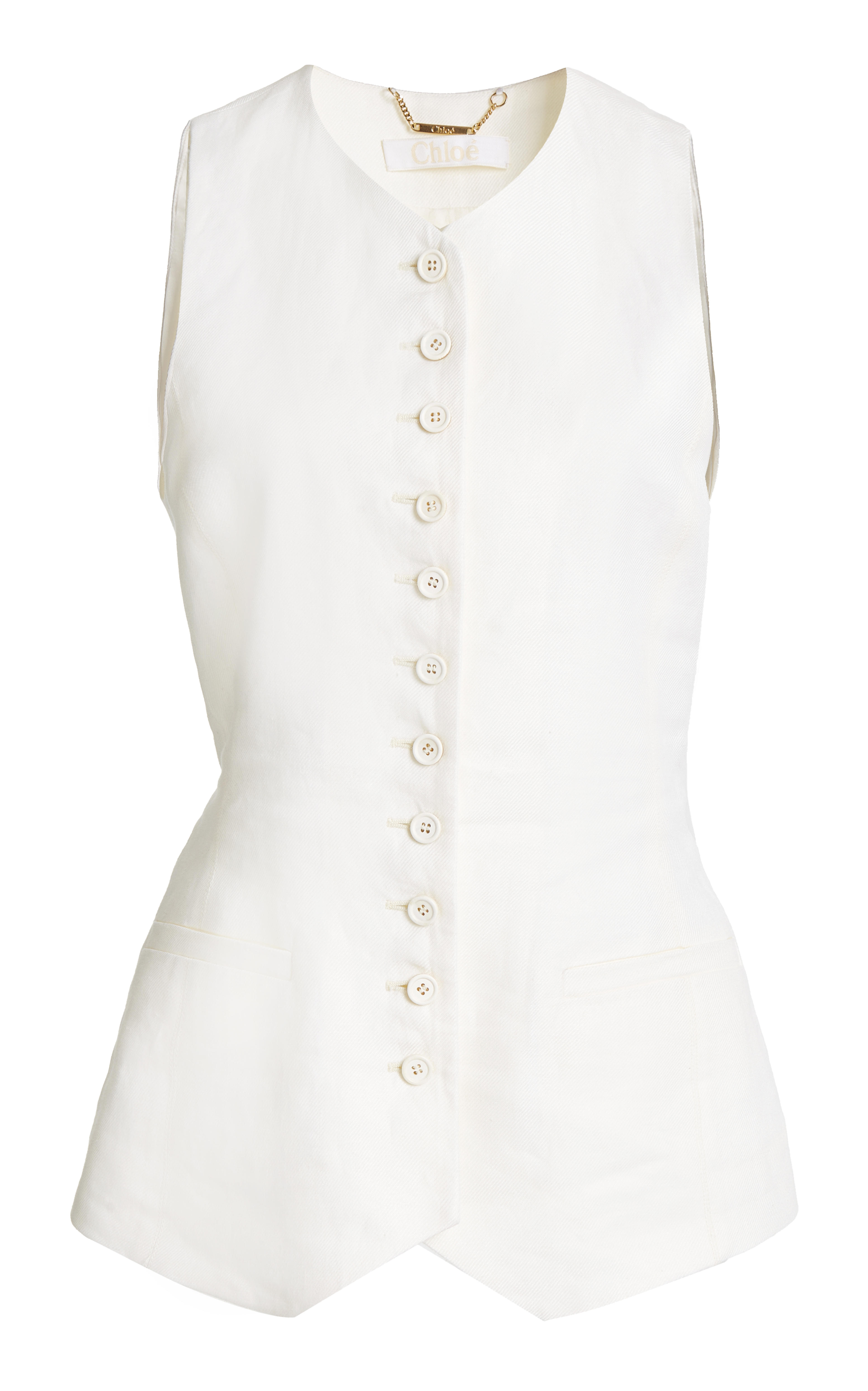 Collarless Linen Vest By Chloé | Moda Operandi