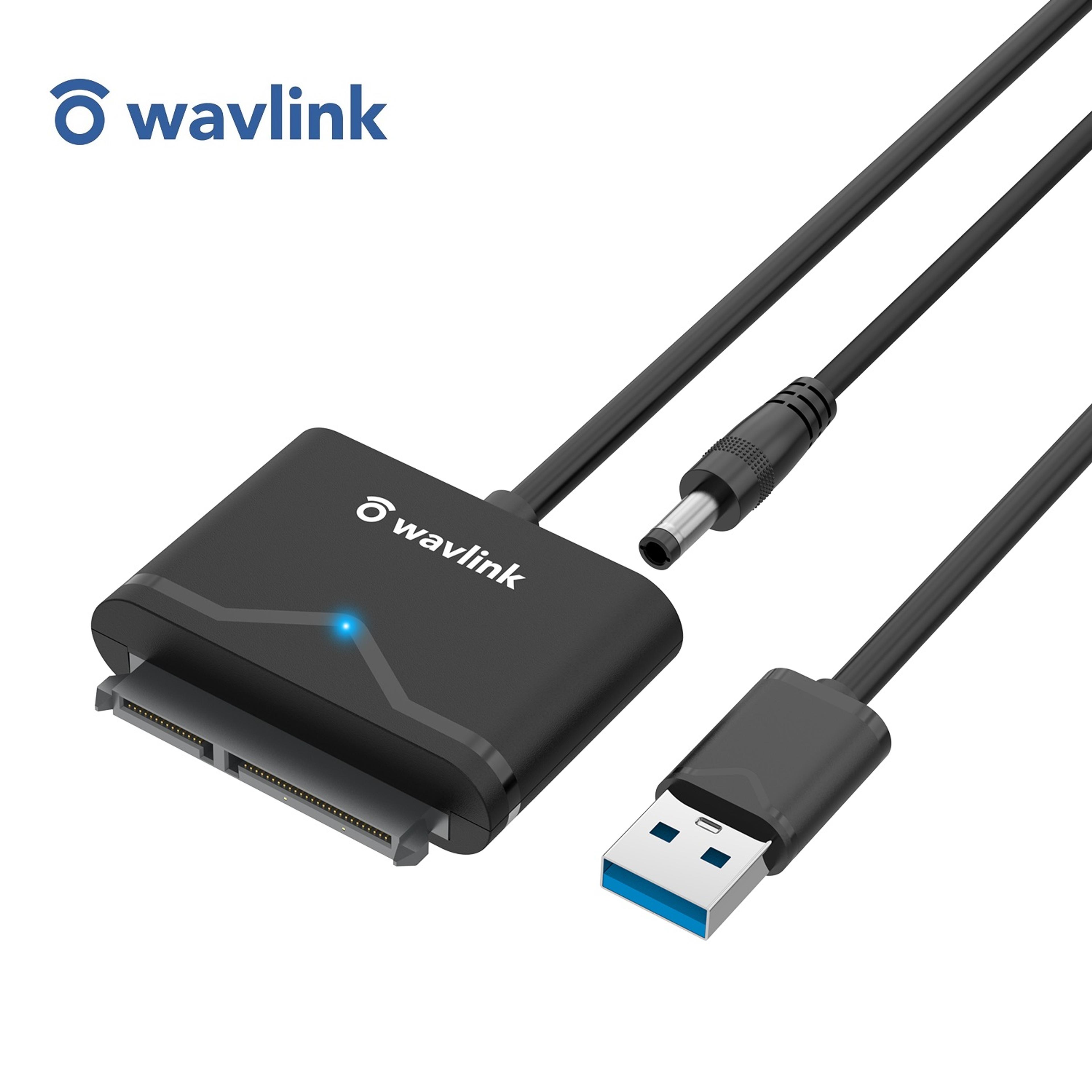 SATA to USB 3.0, WAVLINK SATA I/II/III Hard Drive Adapter Cable for 3.5/2.5 Inch HDD/SSD with 12V/2A Power Adapter, - Walmart.com