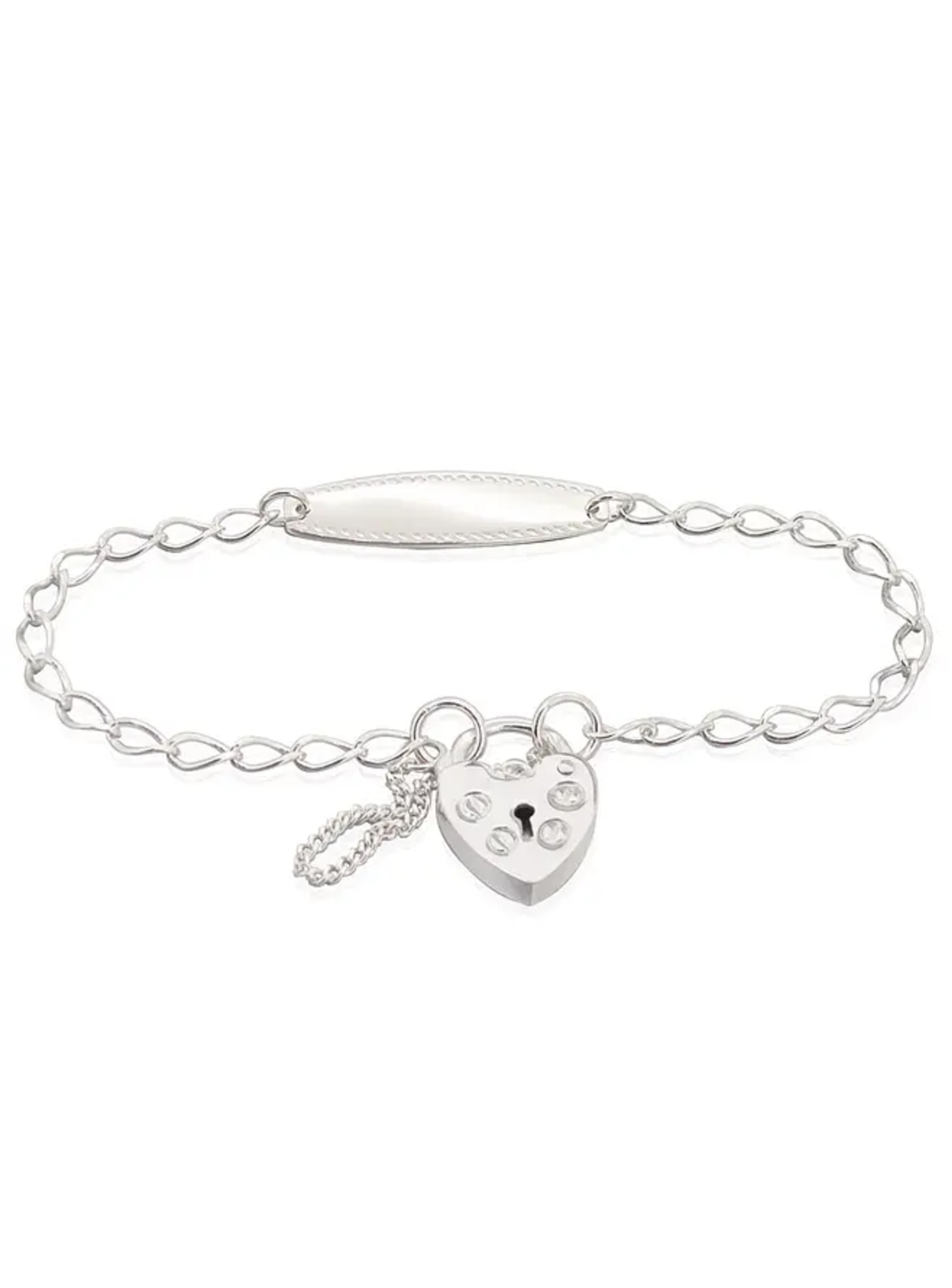 Sterling Silver Baby to Teenager Identity Padlock Bracelet