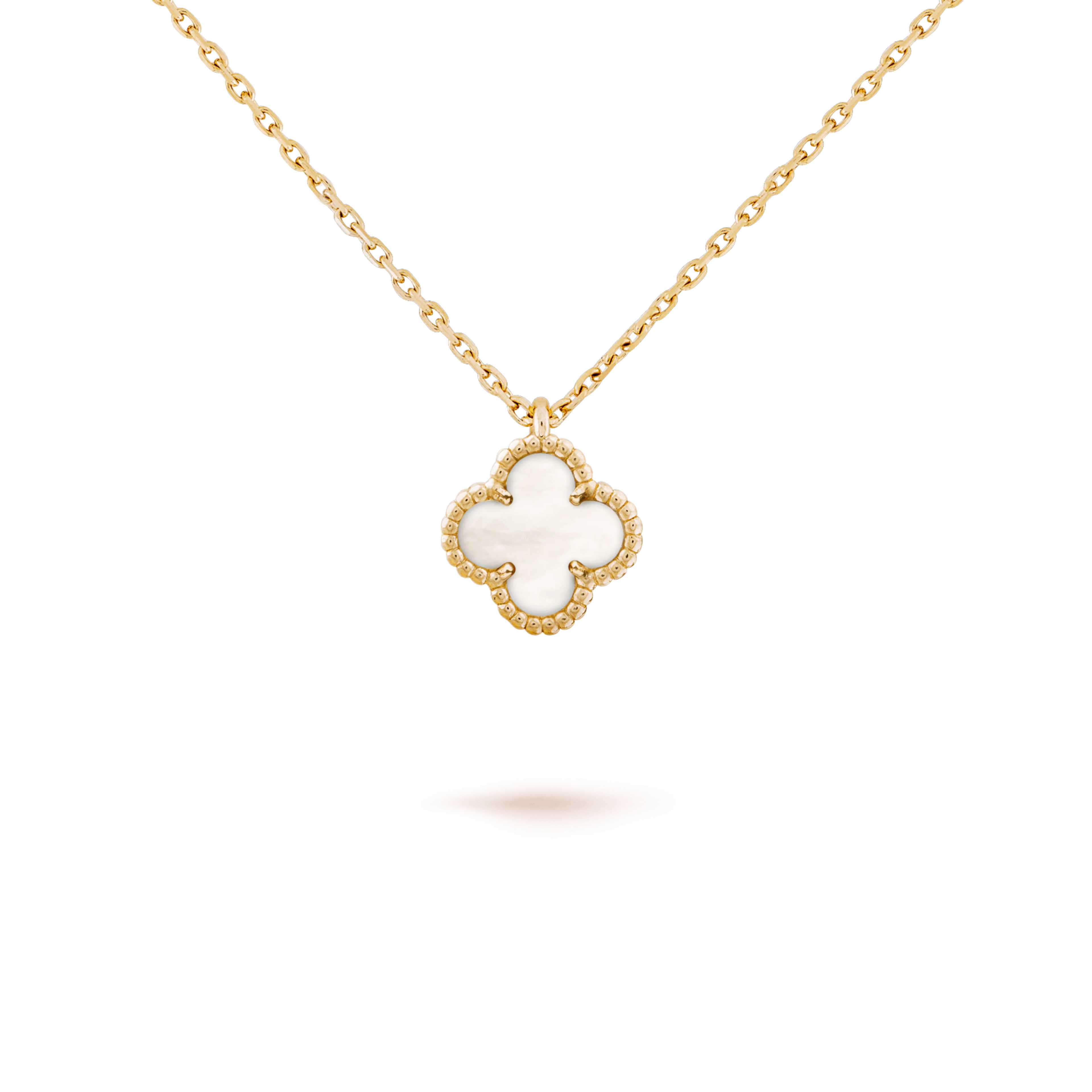 Van Cleef & Arpels Pendant, Yellow Gold & White Mother-of-Pearl - Sweet Alhambra