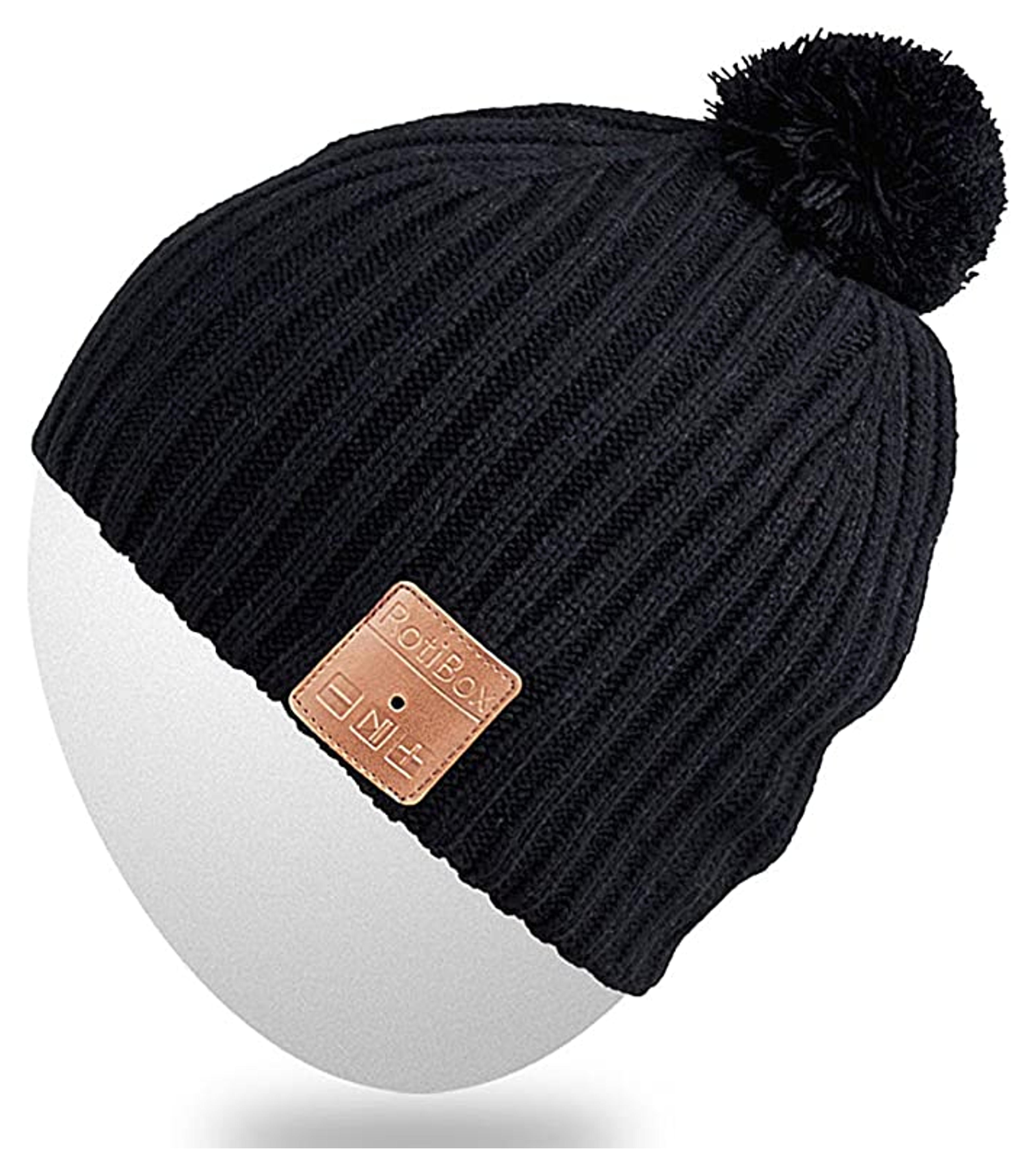 Amazon.com : Rotibox Washable Winter Mens Womens Hat Bluetooth Beanie Pom Pom with Wireless Stereo Headphones Mic Hands Free Rechargeable Battery Compatible with Cell Phones,iPhone,Android,Laptops,Tablets - Black : Sports & Outdoors