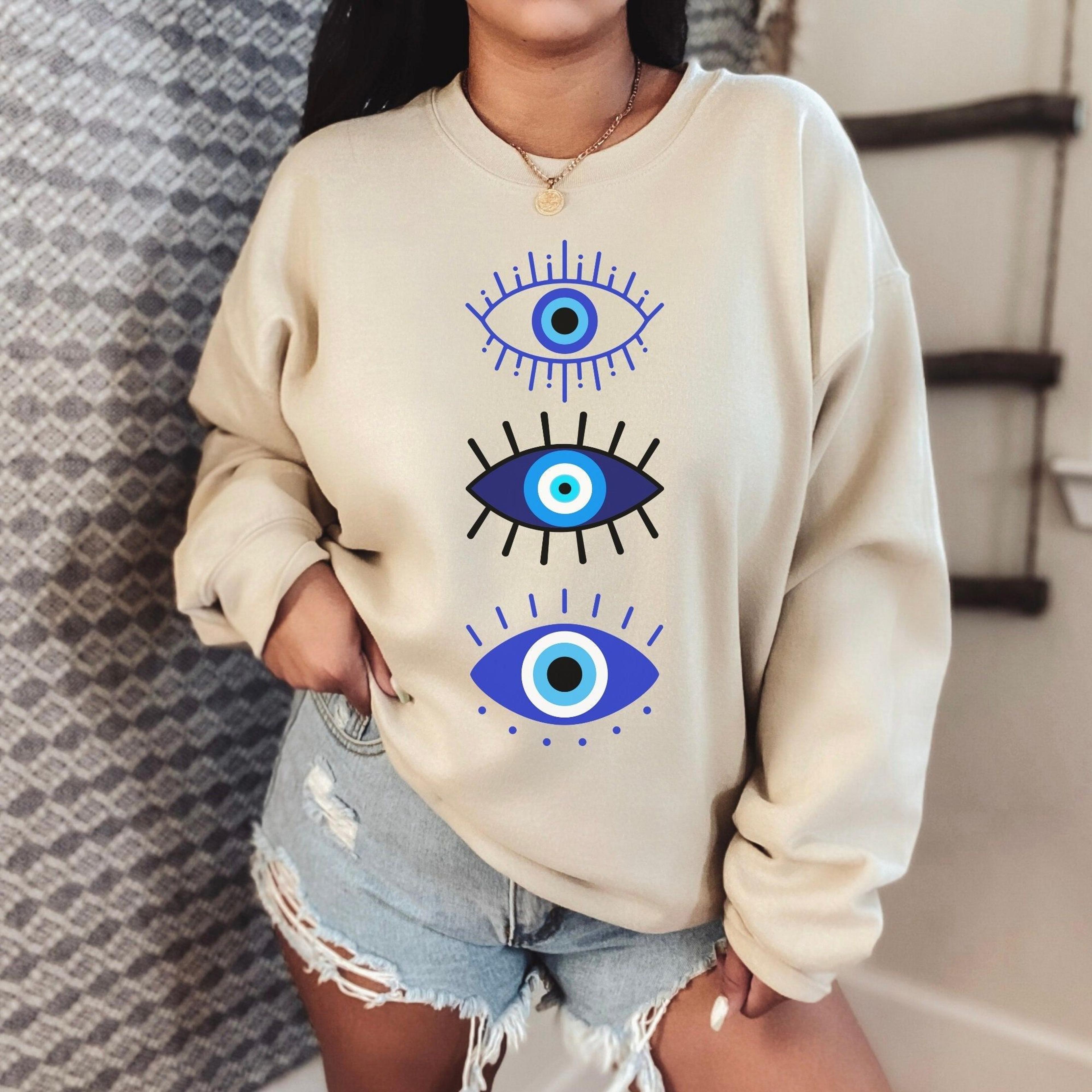 Evil Eye Crewneck Alt Clothing Trendy Clothes Tarot Shirt Witchy Sweatshirt Evil Eye Shirt Indie Sweatshirt All Seeing Eye Evil Eye Print