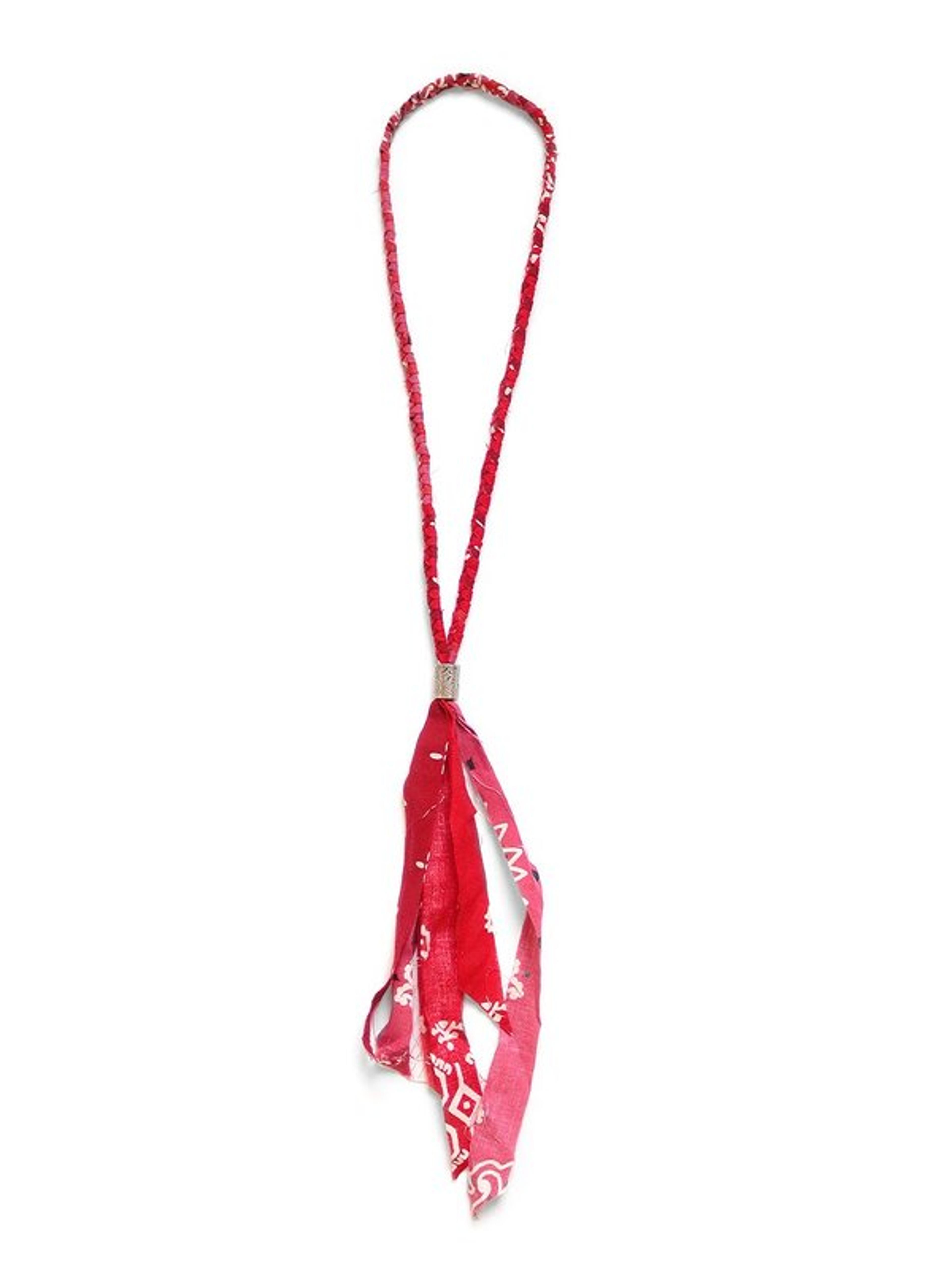 Kapital Gauze Bandana Fringed Necklace - Red | Garmentory