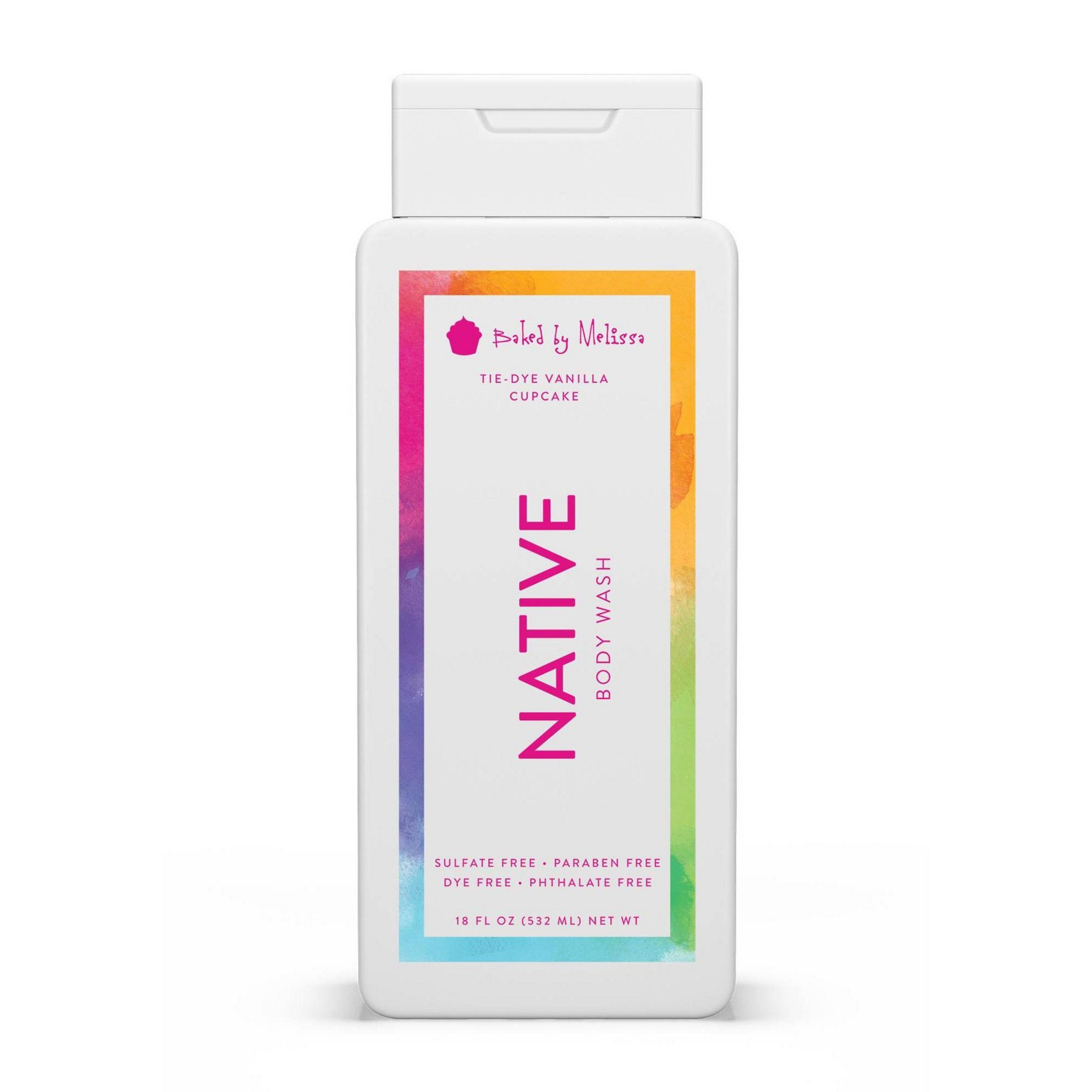 Native x Baked by Melissa Tie-Dye Vanilla Cupcake Body Wash - 18 fl oz