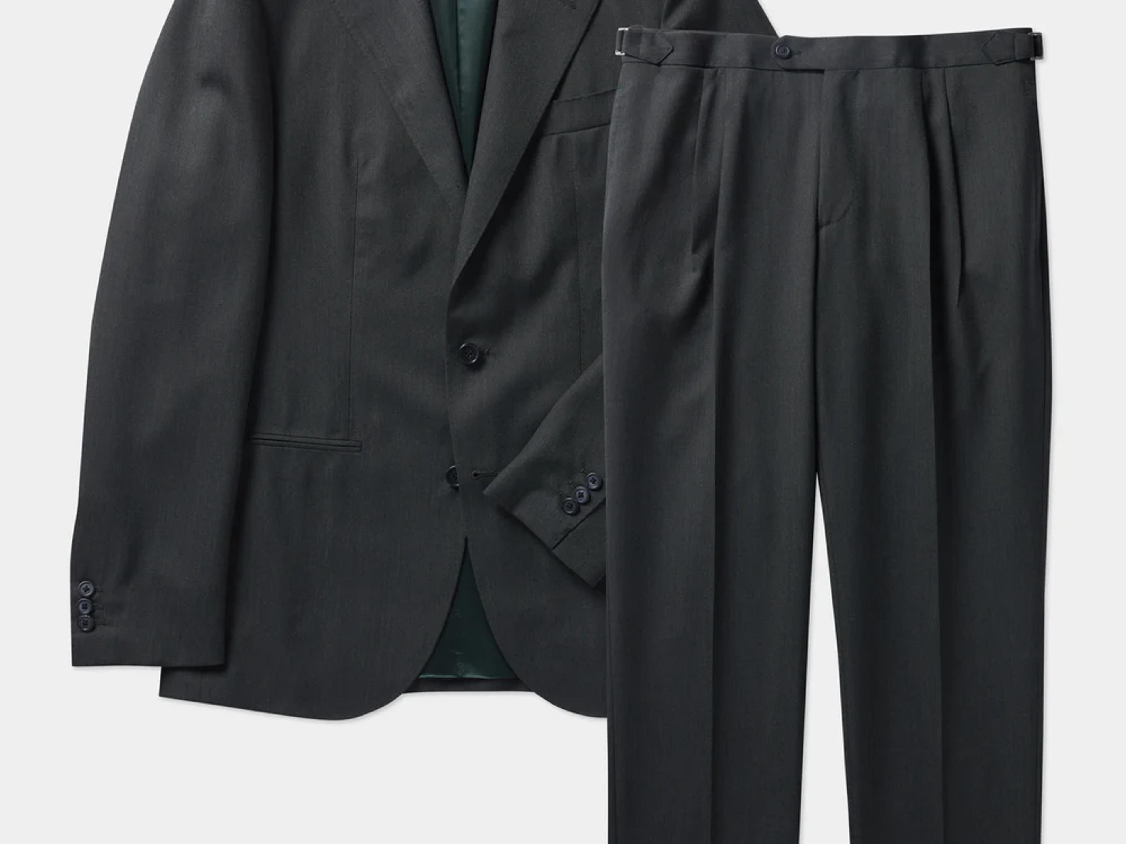 Men’s suit in green Irish linen, made in Italy