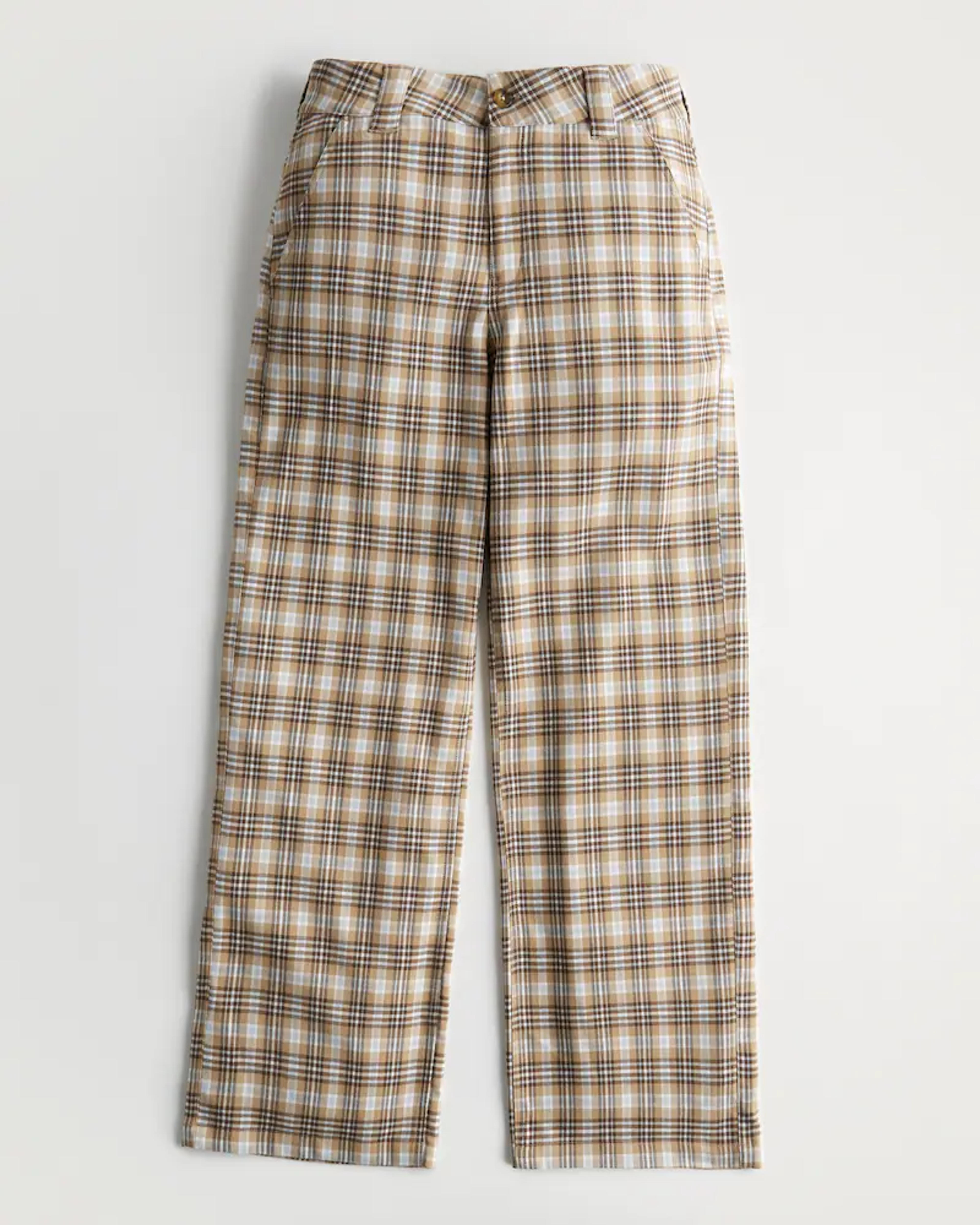 Women's High-Rise Plaid Baggy Pants | Women's Bottoms | HollisterCo.com