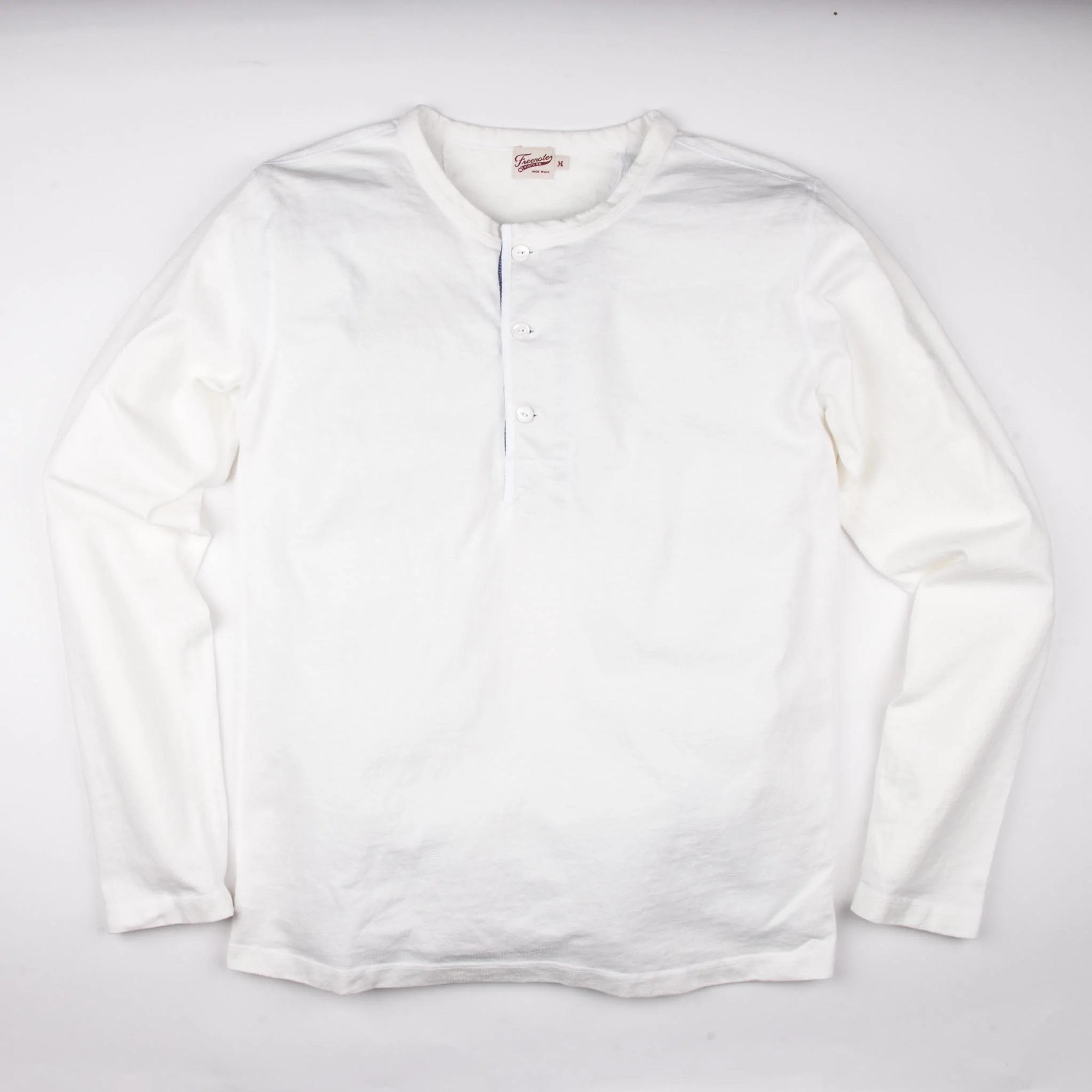 13 Ounce Henley L/S <span>White</span> - Small