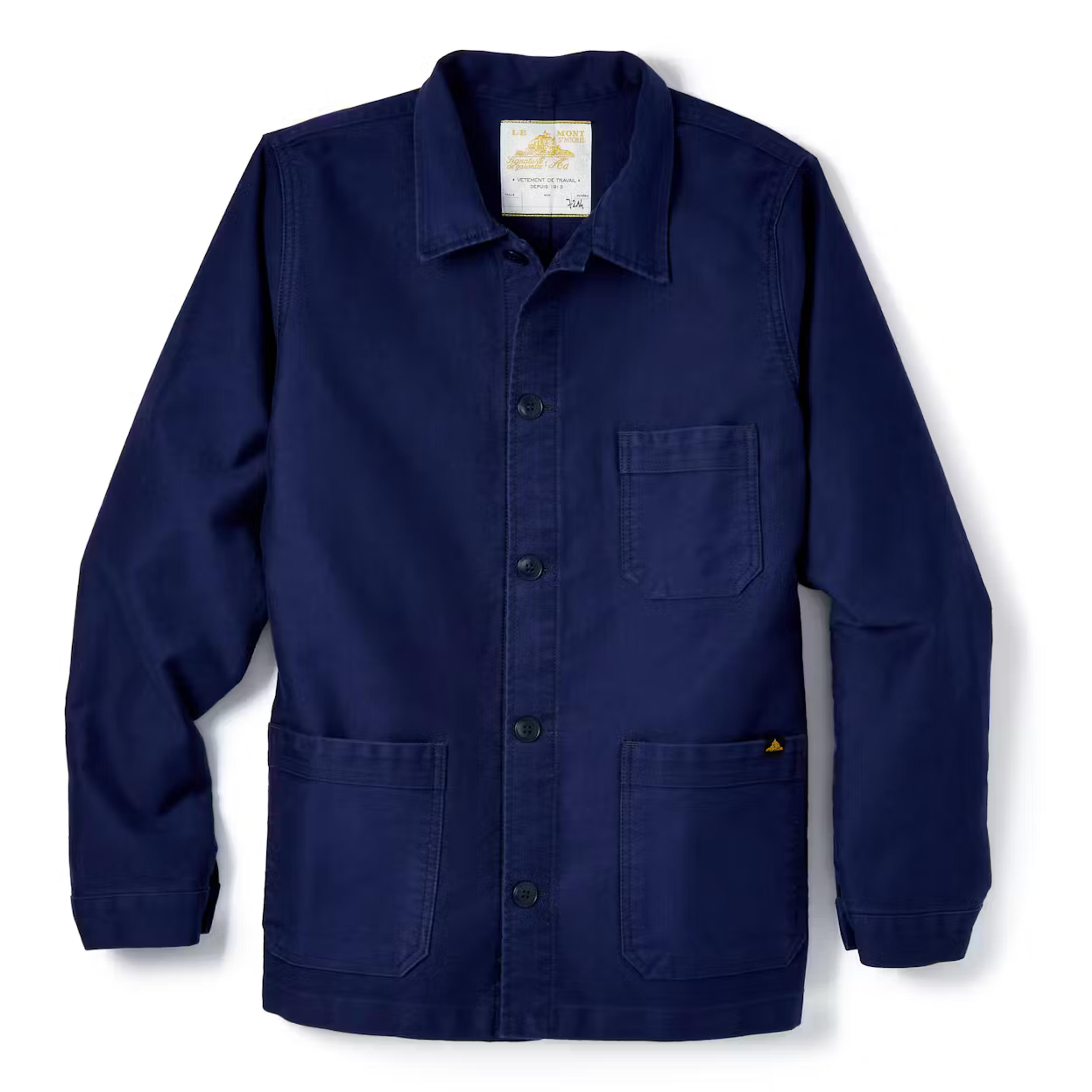 Le Mont St Michel French Moleskin Work Jacket - Blue | Chore Coats | Huckberry