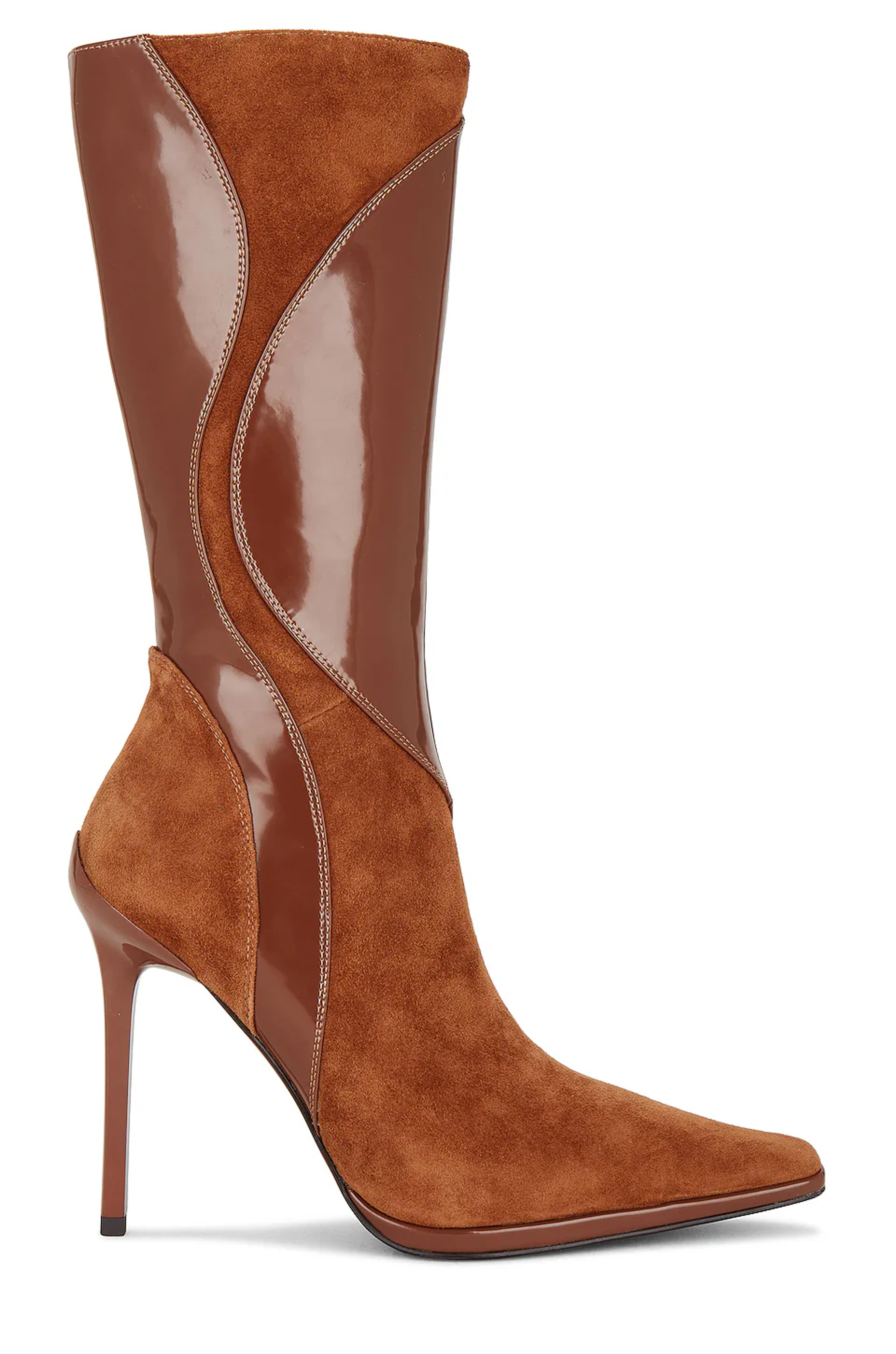Jeffrey Campbell Scylla Boot in Brown Suede Combo | REVOLVE