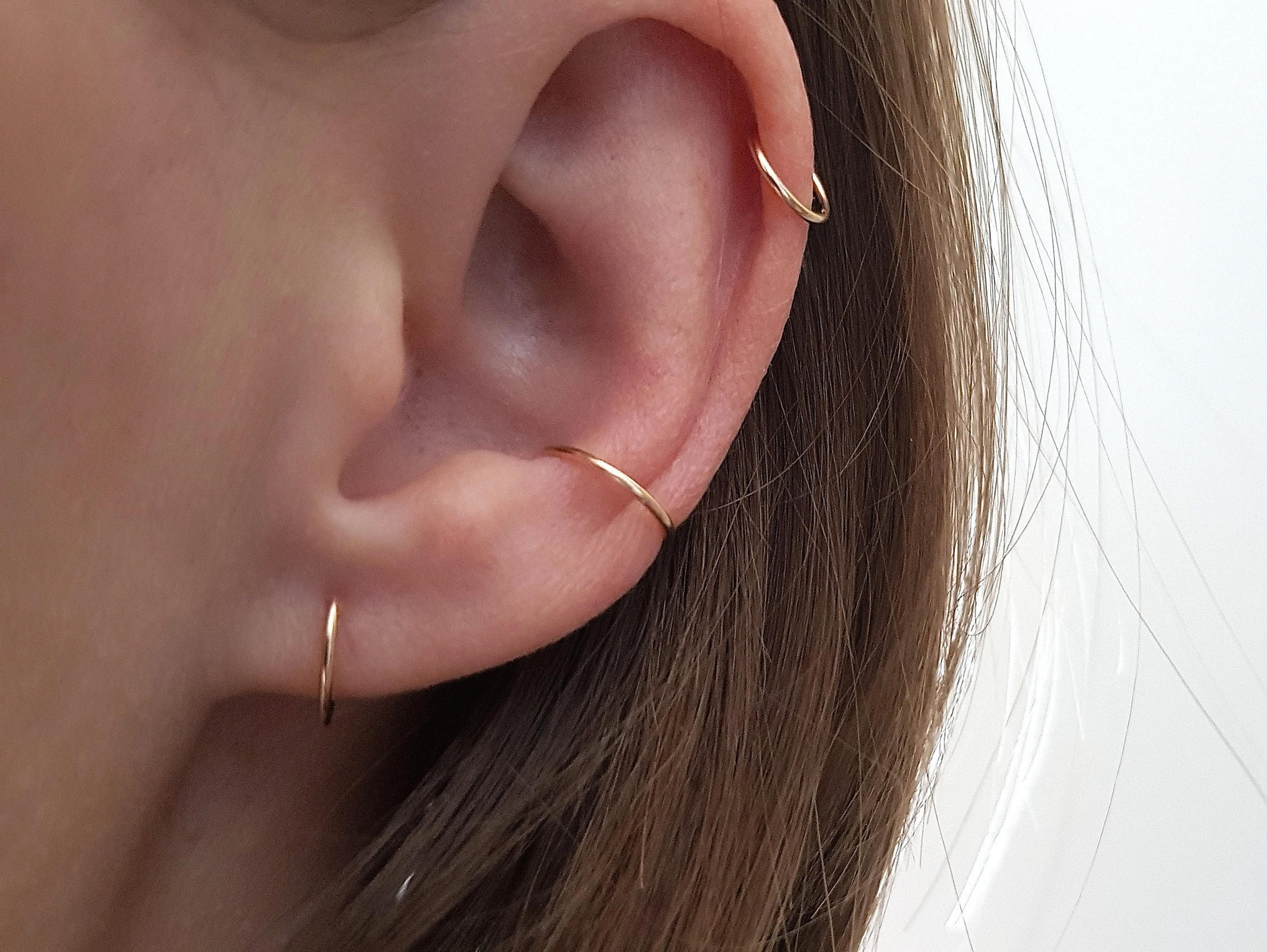 Piercing Ring Minimalist Gold Filled vergoldet / - Etsy.de