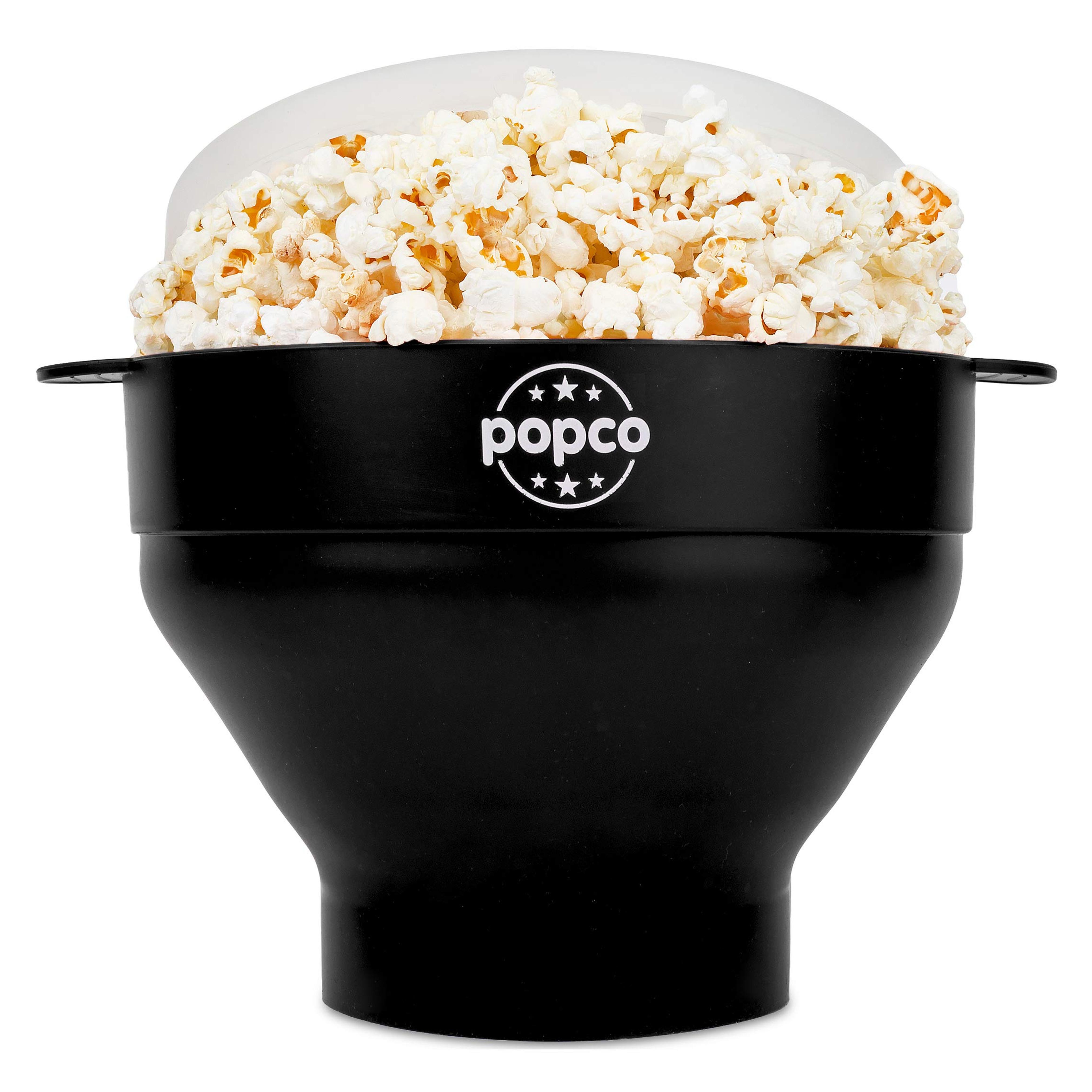 The Original Popco Silicone Microwave Popcorn Popper with Handles, Silicone Popcorn Maker, Collapsible Bowl Bpa Free and Dishwasher Safe - 15 Colors Available (Black)…