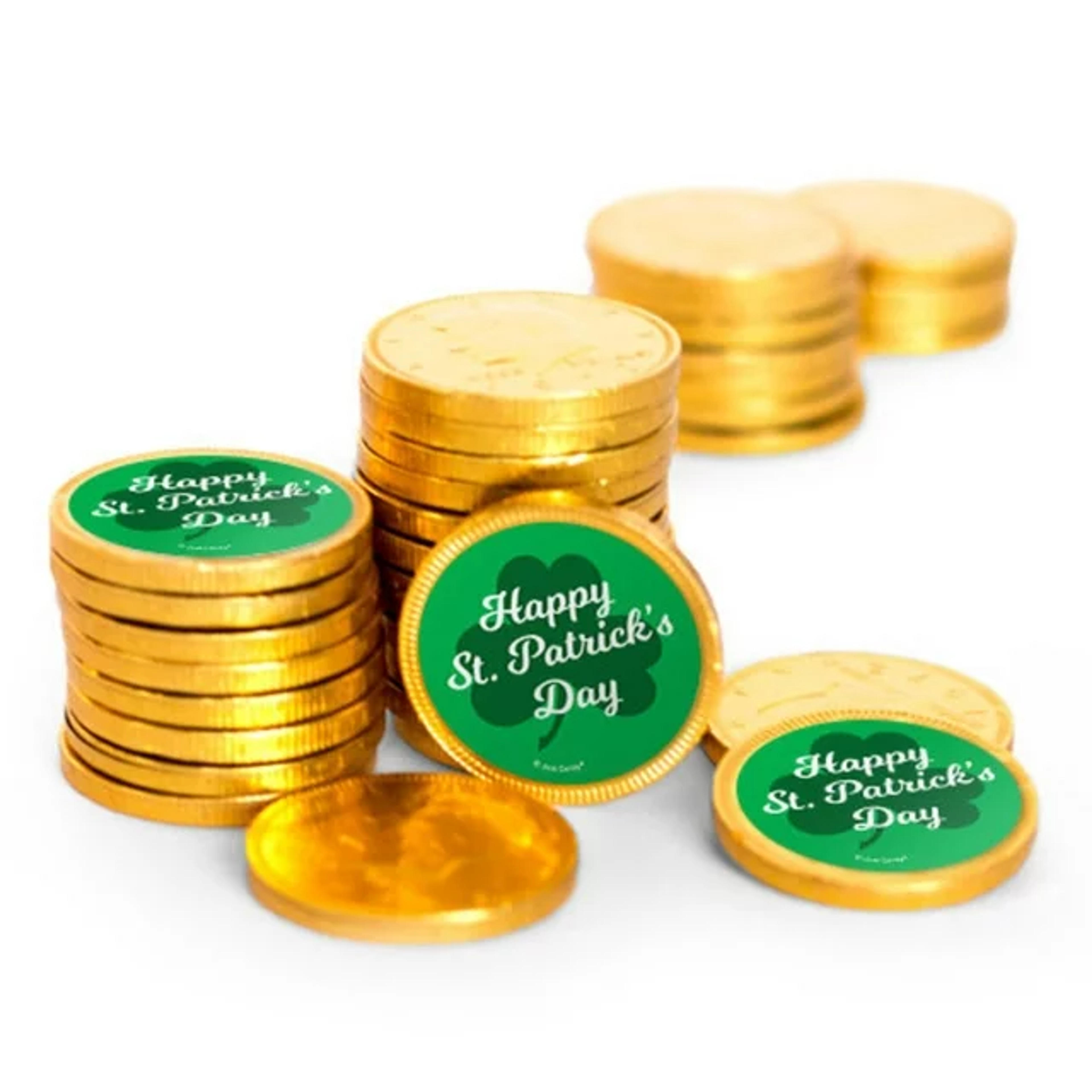 St. Patrick's Day Candy Chocolate Coins with Stickers (84 Pack) - Walmart.com