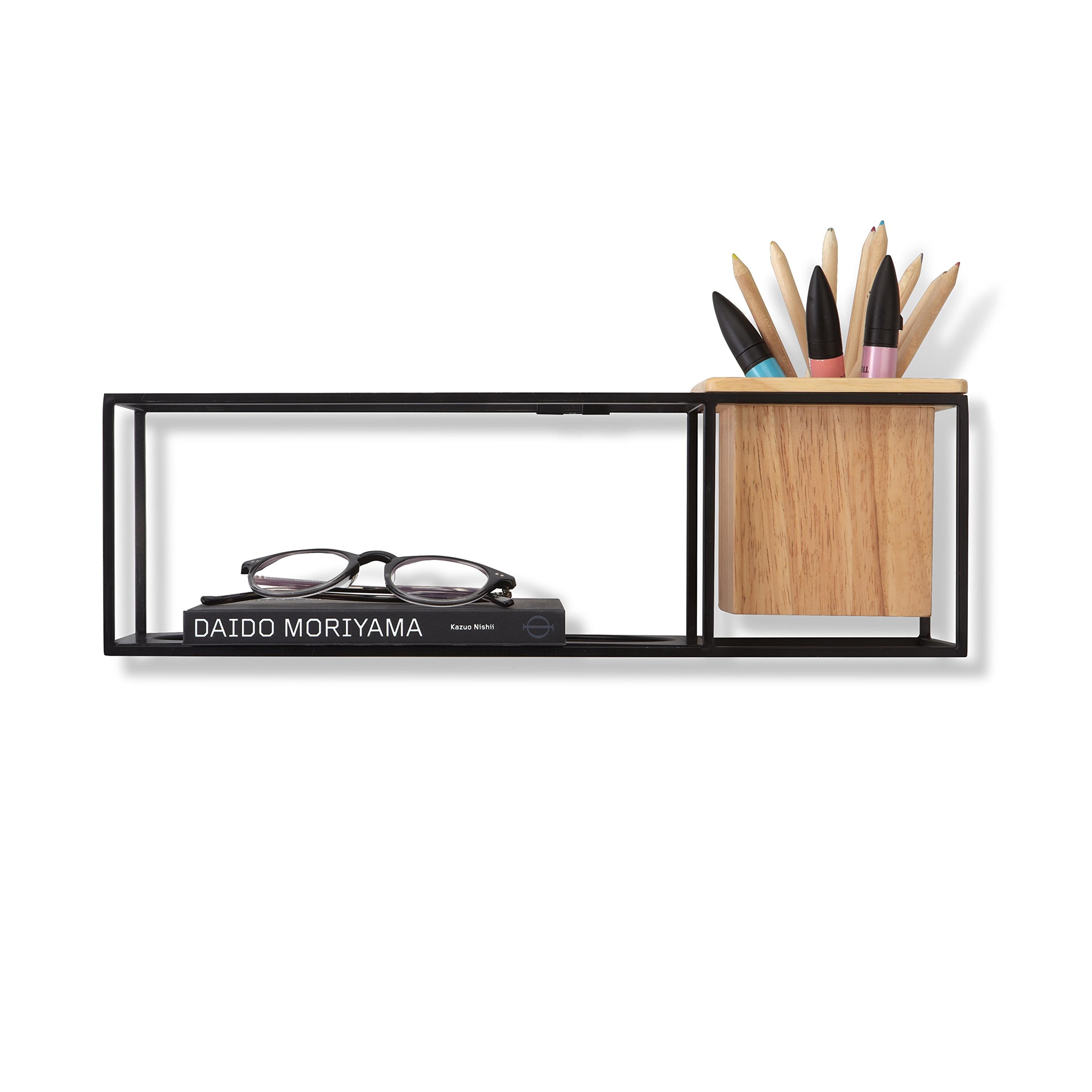 Umbra Cubist Floating Wall Shelf, Small, Black