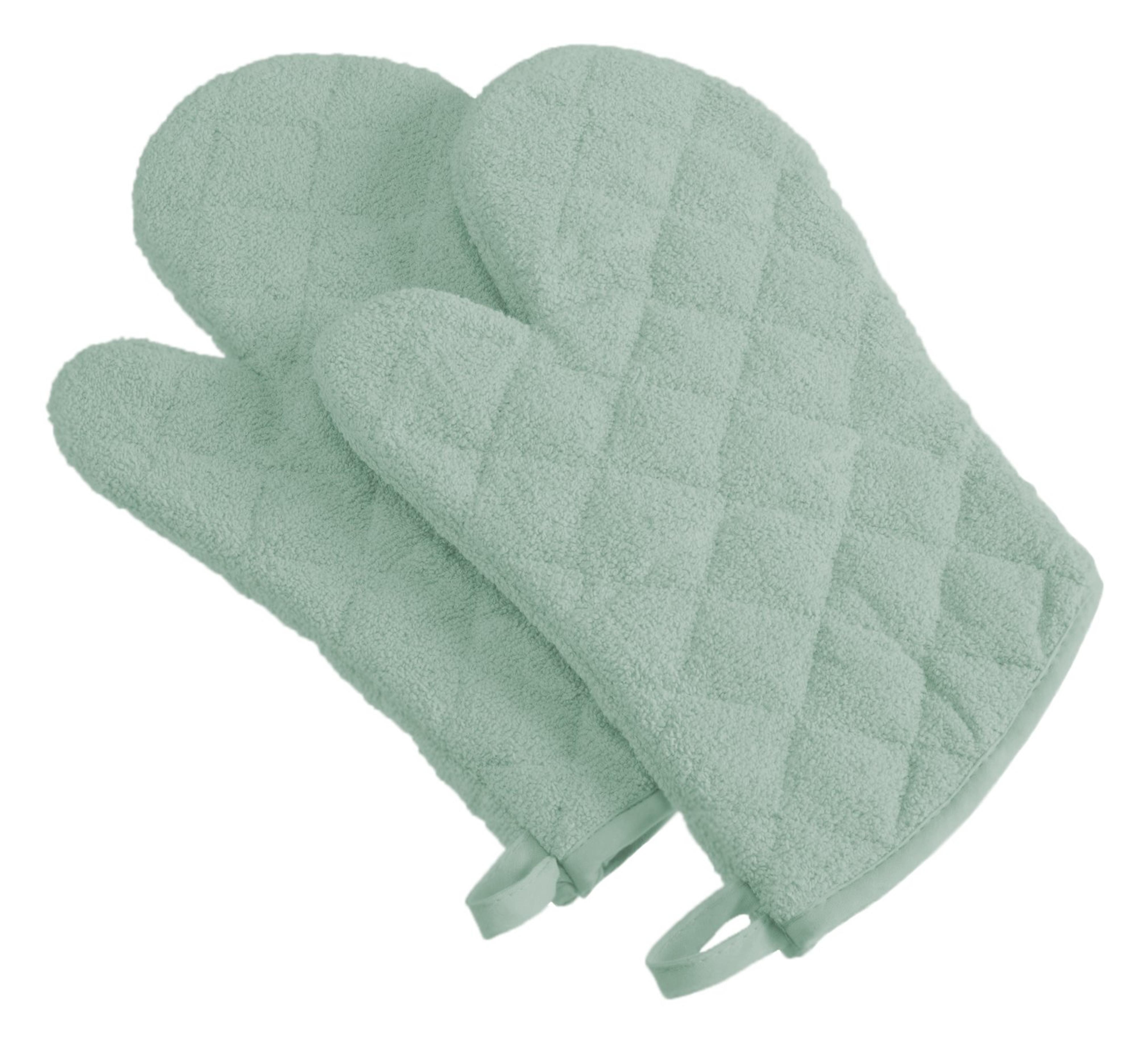 Amazon.com: DII Basic Terry Collection 100% Cotton Quilted, Oven Mitt, Mint, 2 Piece : Home & Kitchen