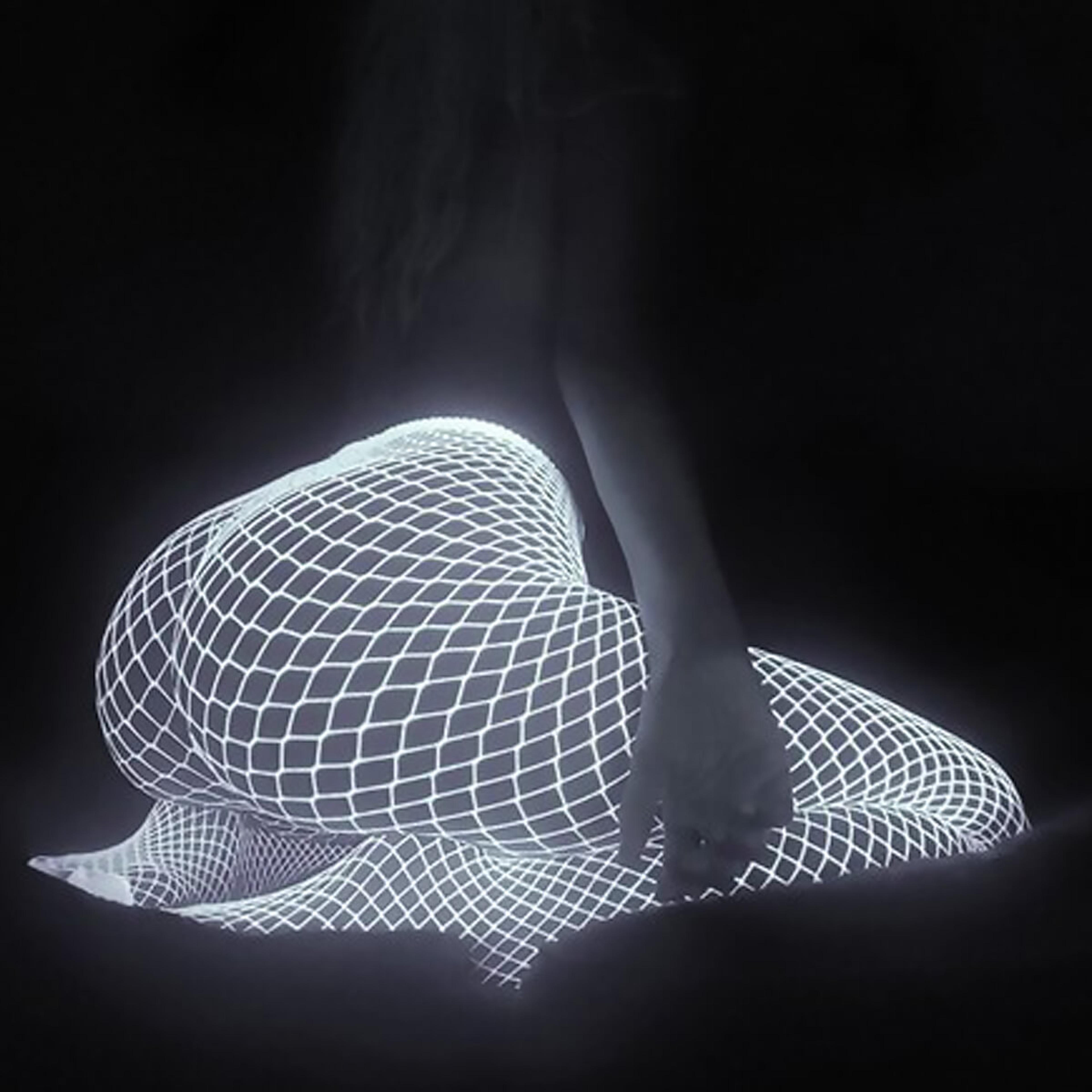 Buy White UV Glowing Aesthetic Fishnet Tights - Orezoria