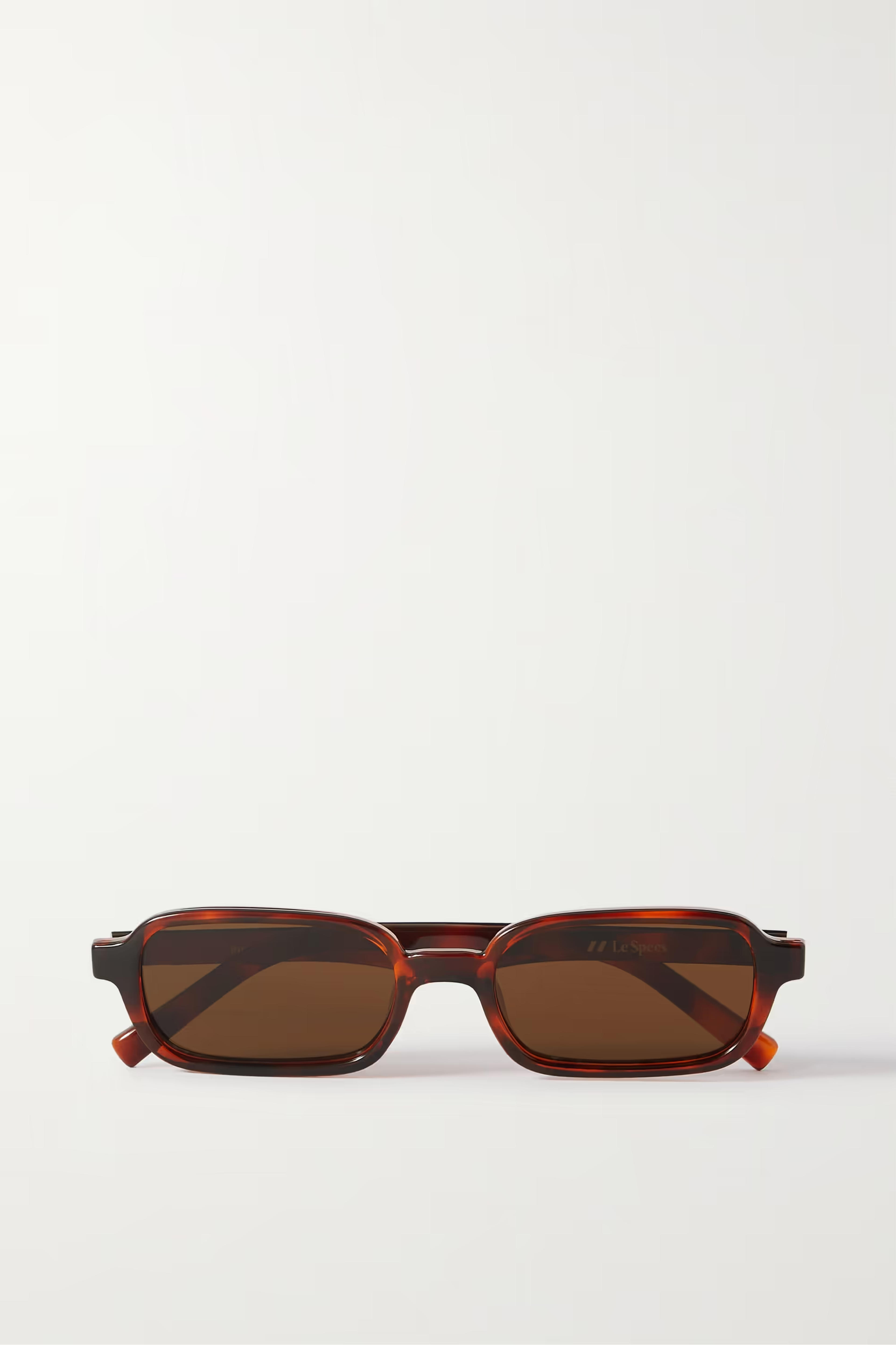 Brown Pilferer rectangular-frame tortoiseshell acetate sunglasses | LE SPECS | NET-A-PORTER